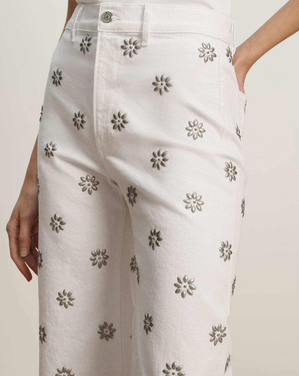 Grant Studded Wide-Leg Jean