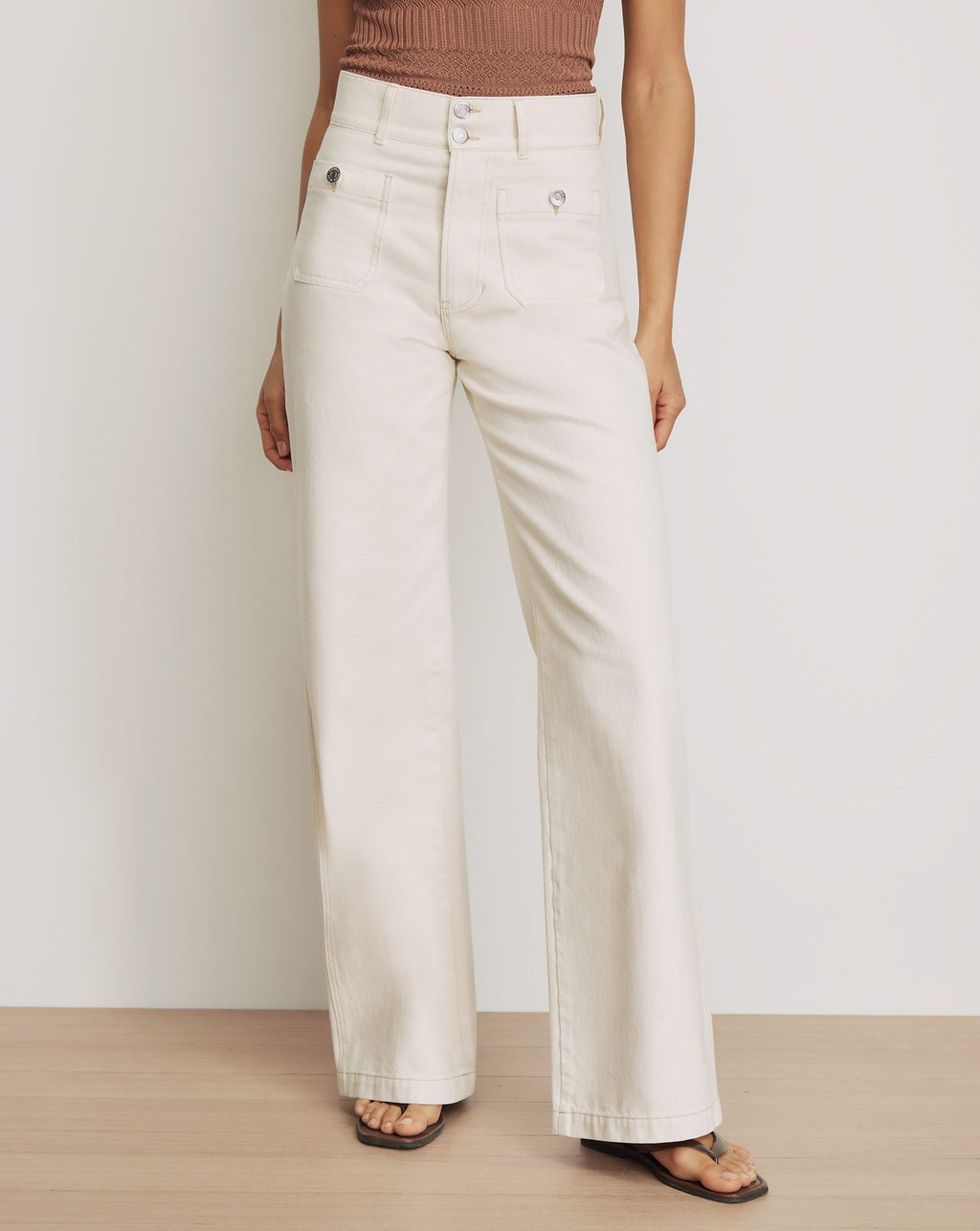 Taylor Patch-Pocket Wide-Leg Jean