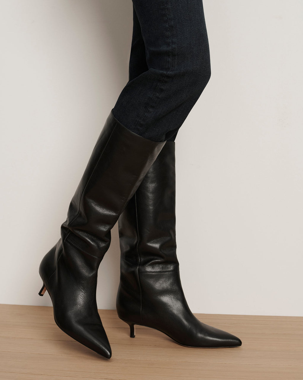 Lisa Kitten-Heel Boot | Wide-Calf