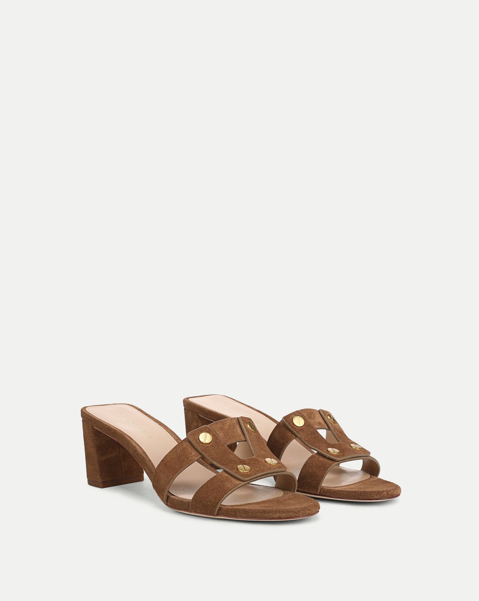 Via Suede Mid-Heel Sandal
