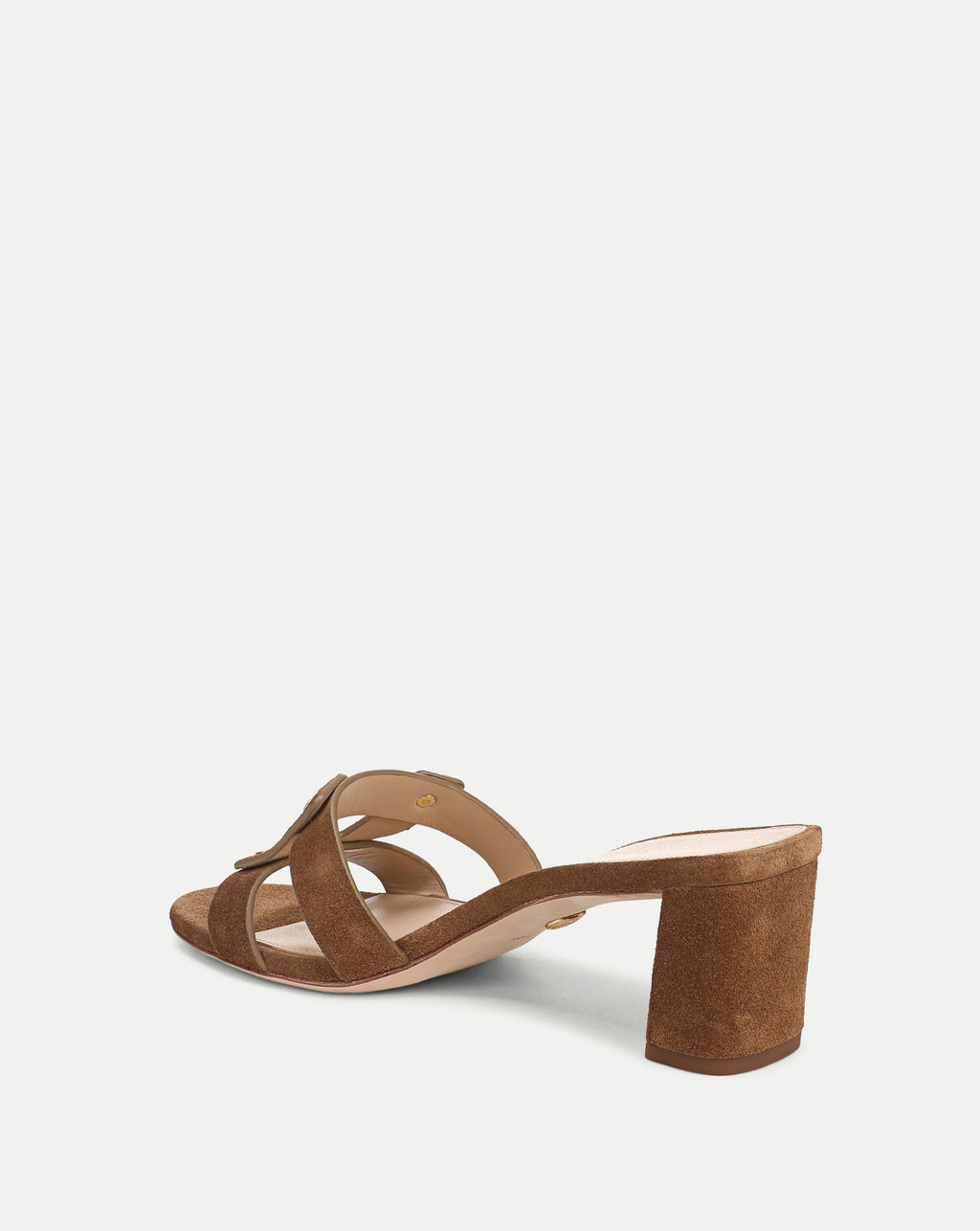 Via Suede Mid-Heel Sandal