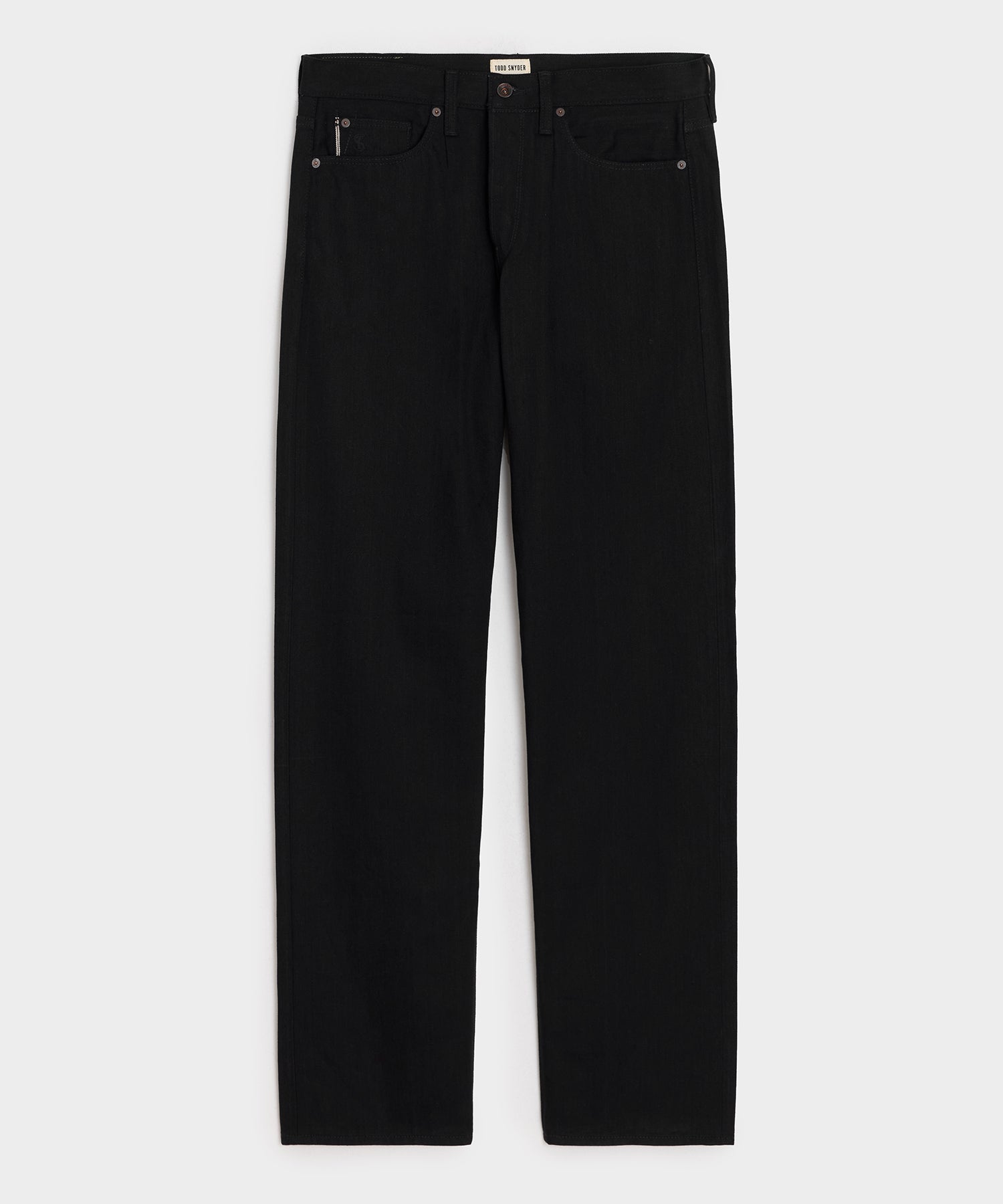 Relaxed Rigid Selvedge Pleated Jean in Black