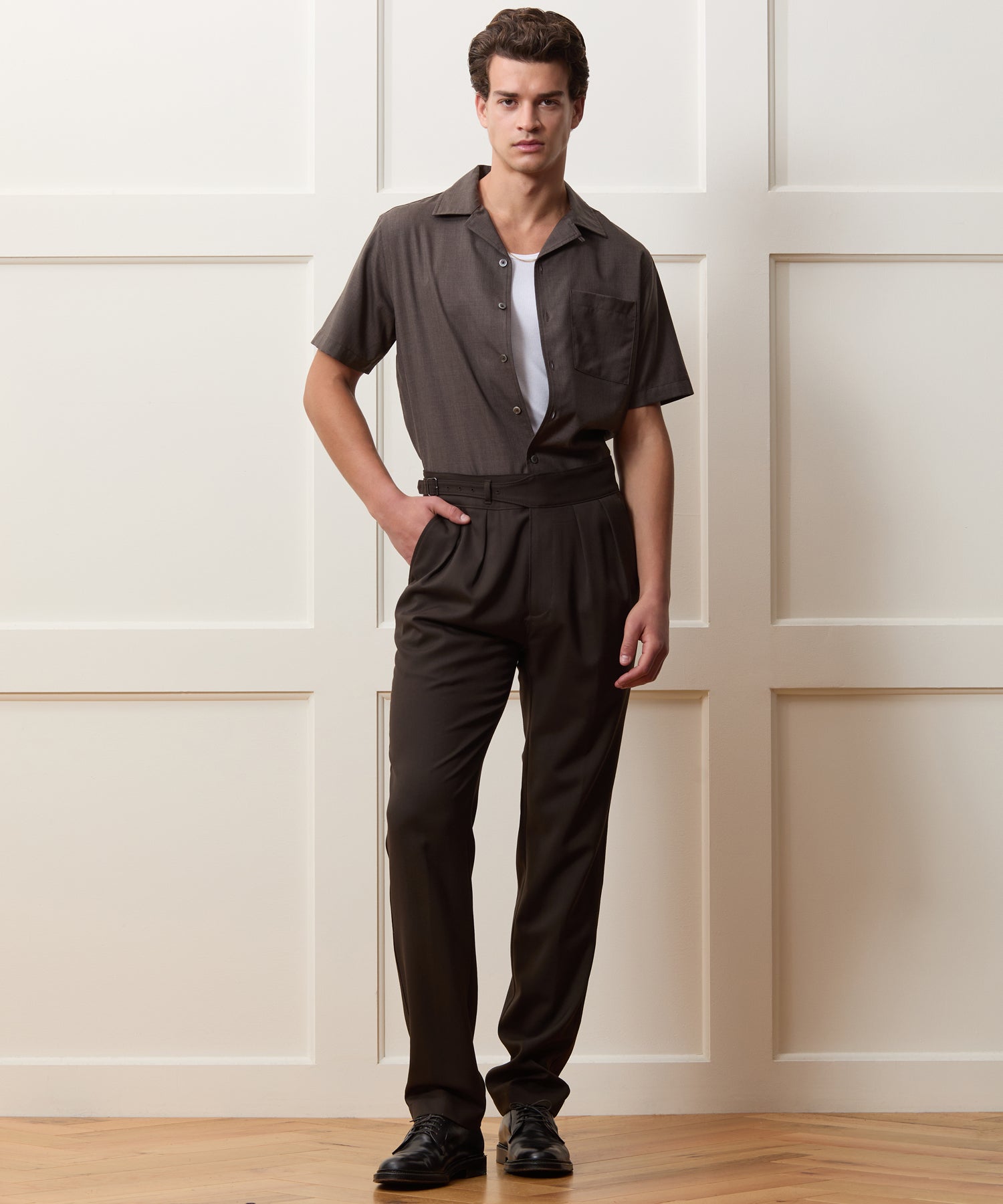 Italian Gabardine Single Belt Gurkha Trouser