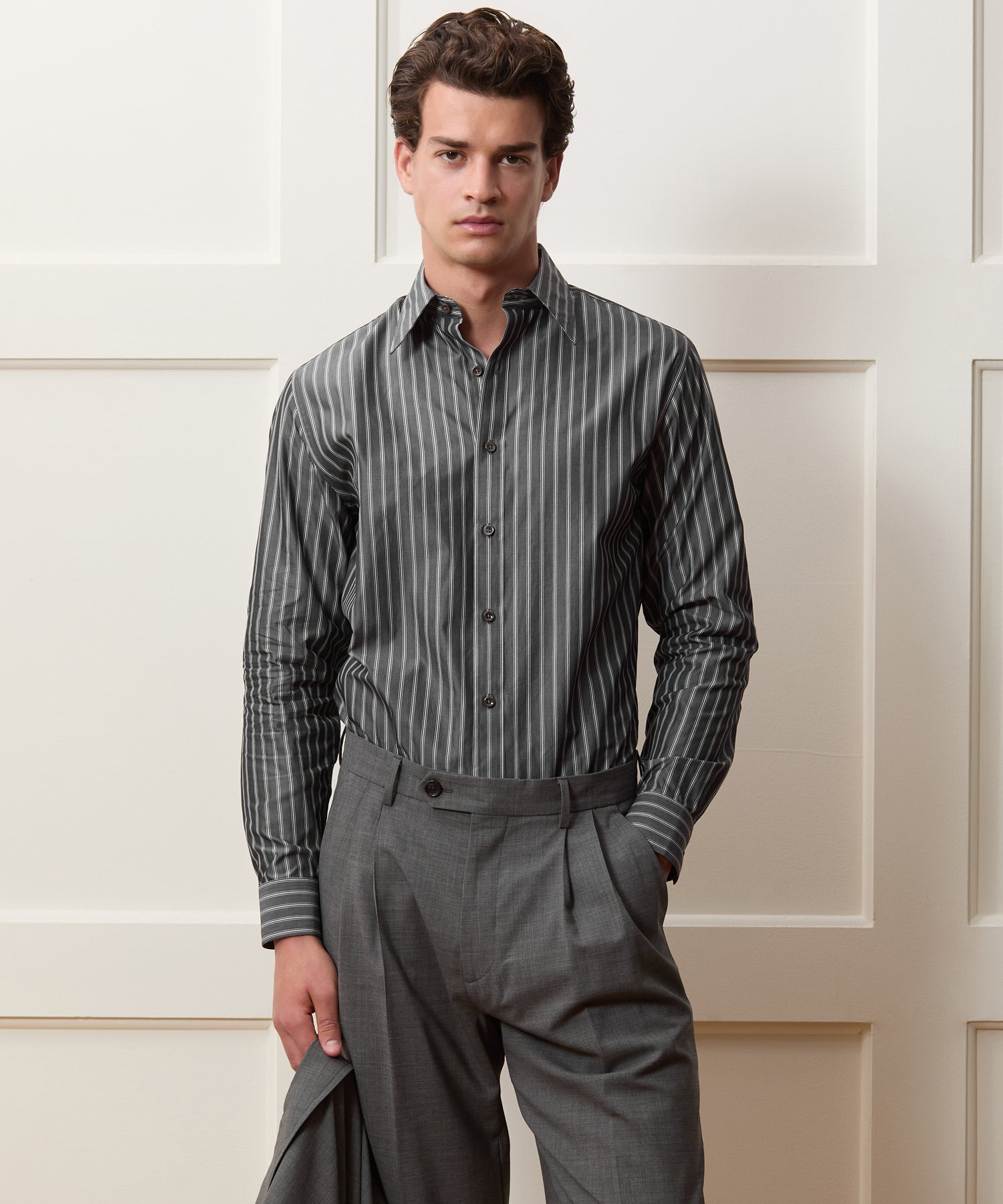 Poplin Long Point Collar Dress Shirt