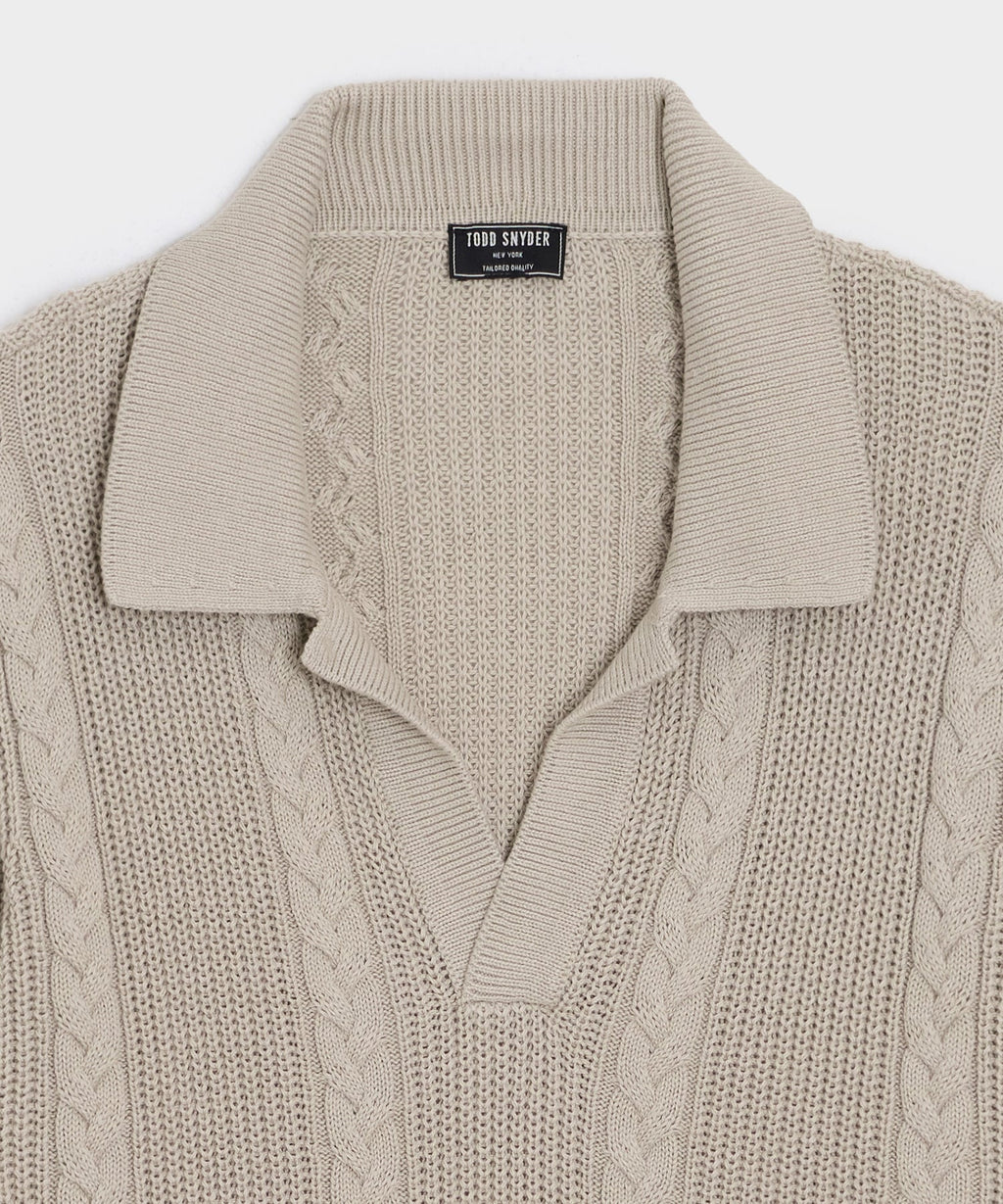 Beechwood Cable Knit Sweater Polo