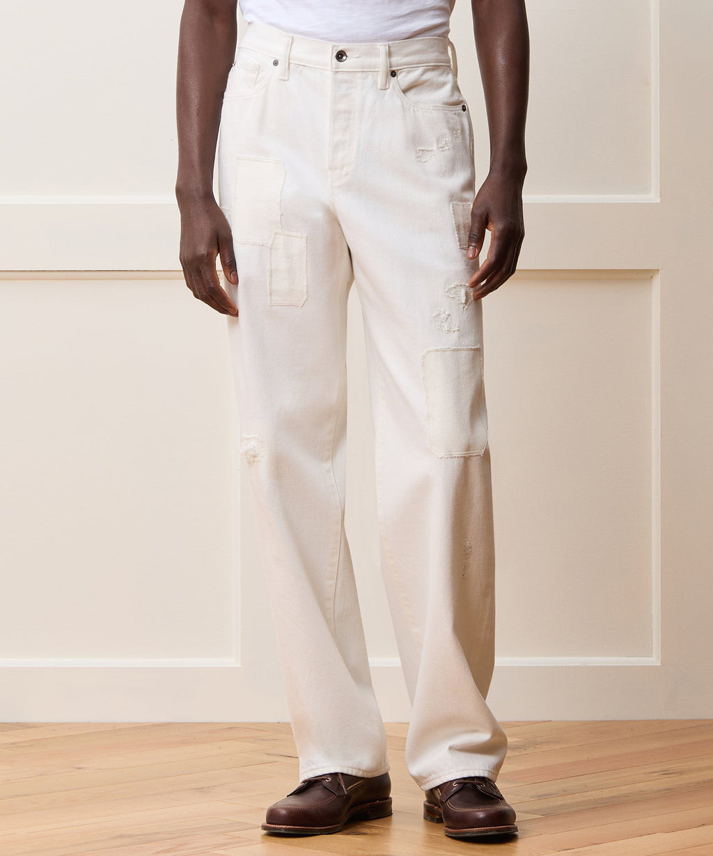 Relaxed Selvedge Jean in Distressed White