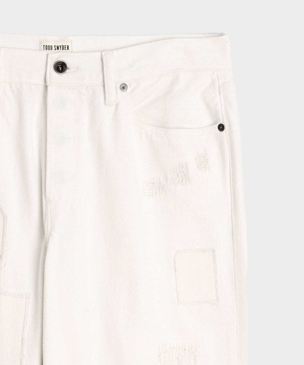 Relaxed Selvedge Jean in Distressed White