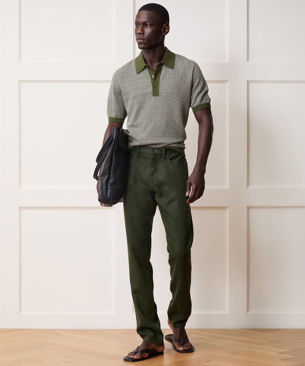 Slim 5-Pocket Linen Pant