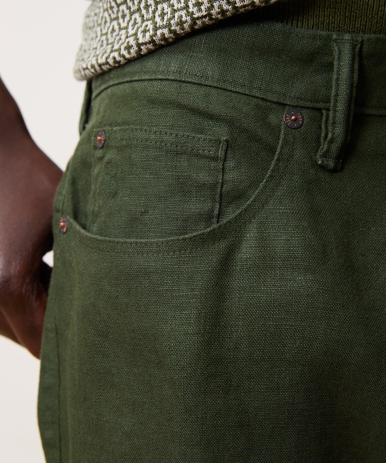 Slim 5-Pocket Linen Pant