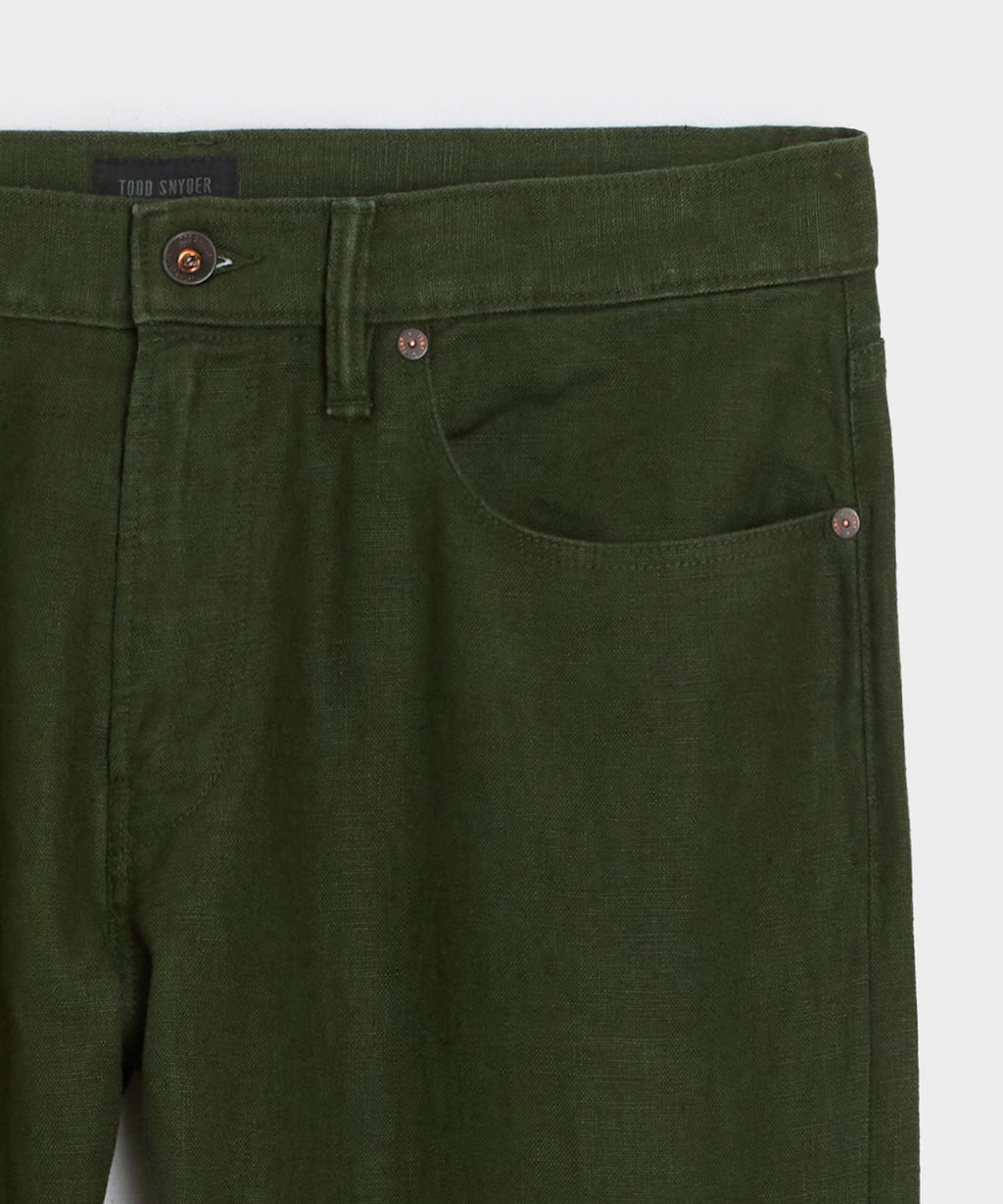 Slim 5-Pocket Linen Pant