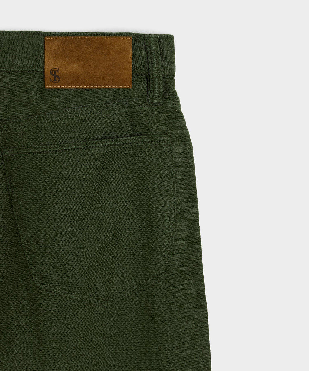 Slim 5-Pocket Linen Pant