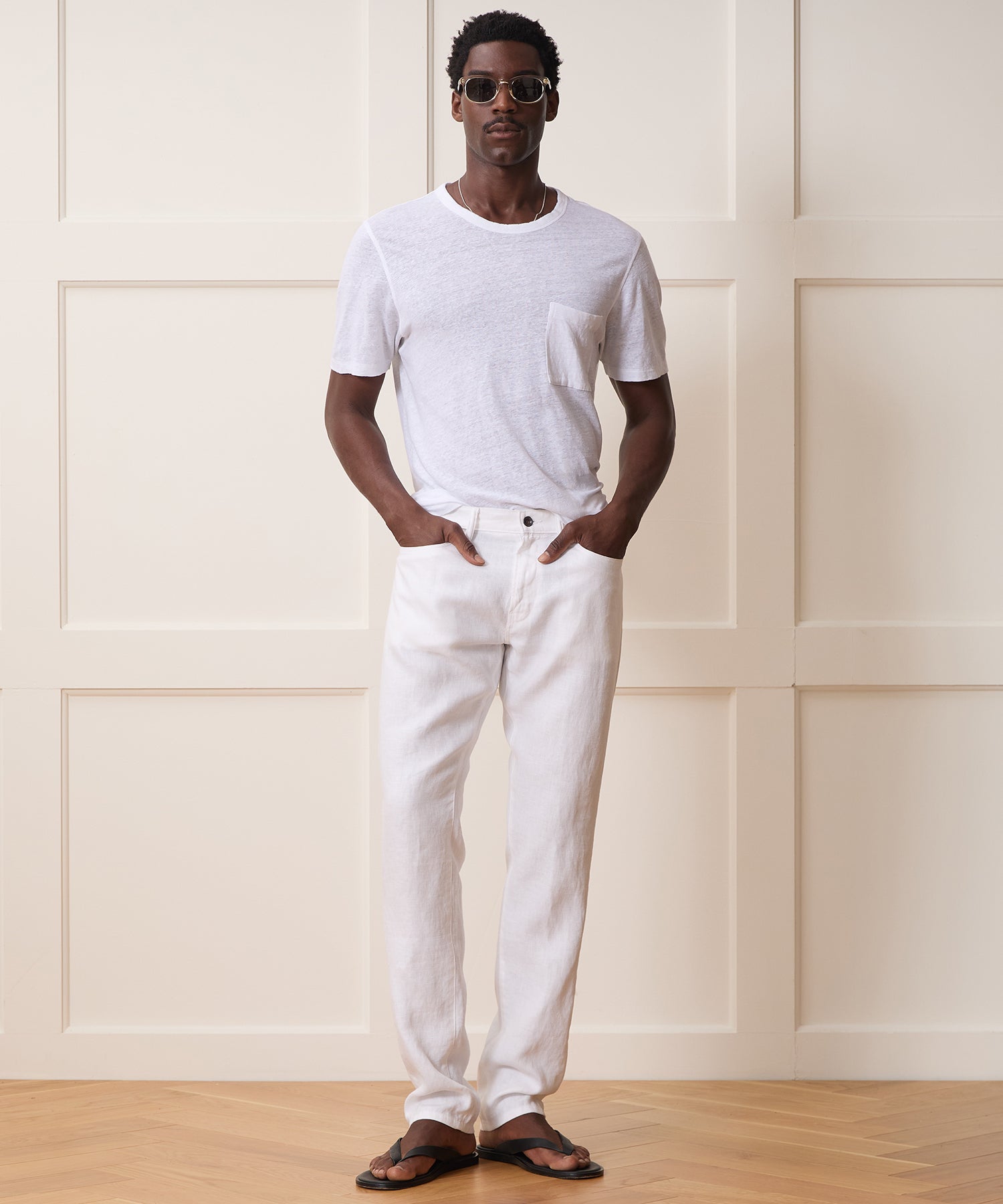 Slim 5-Pocket Linen Pant