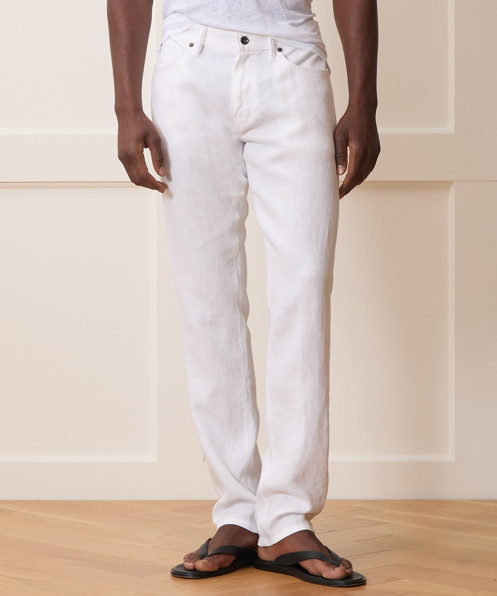 Slim 5-Pocket Linen Pant