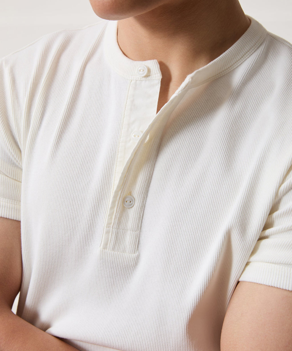 Ribbed Cotton Henley