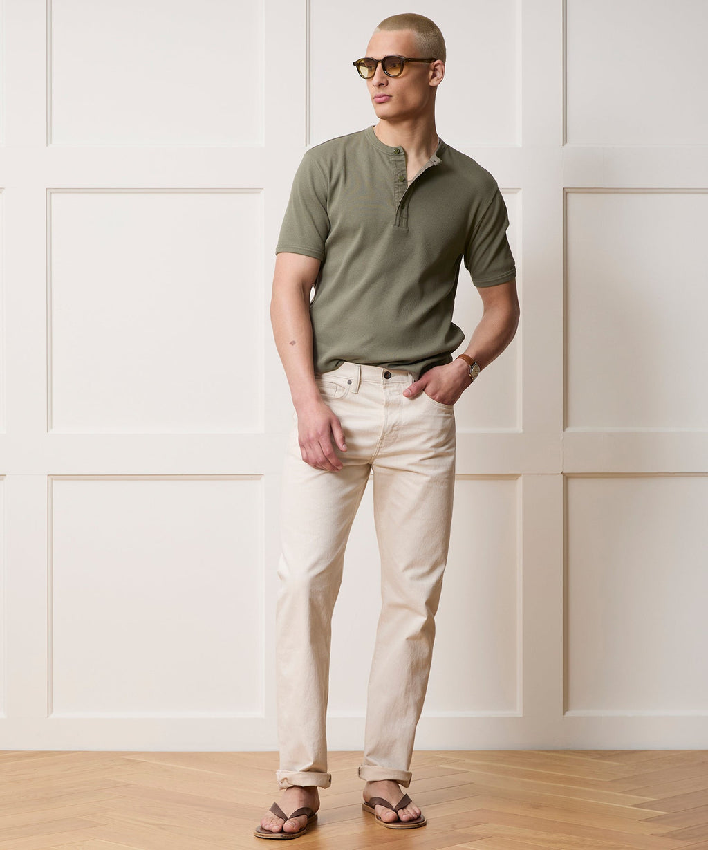 Ribbed Cotton Henley