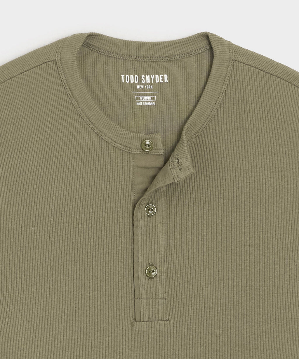 Ribbed Cotton Henley