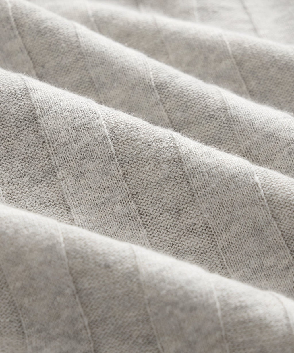 Ribbed Linen-Cotton Henley Sweater