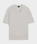 Ribbed Linen-Cotton Henley Sweater