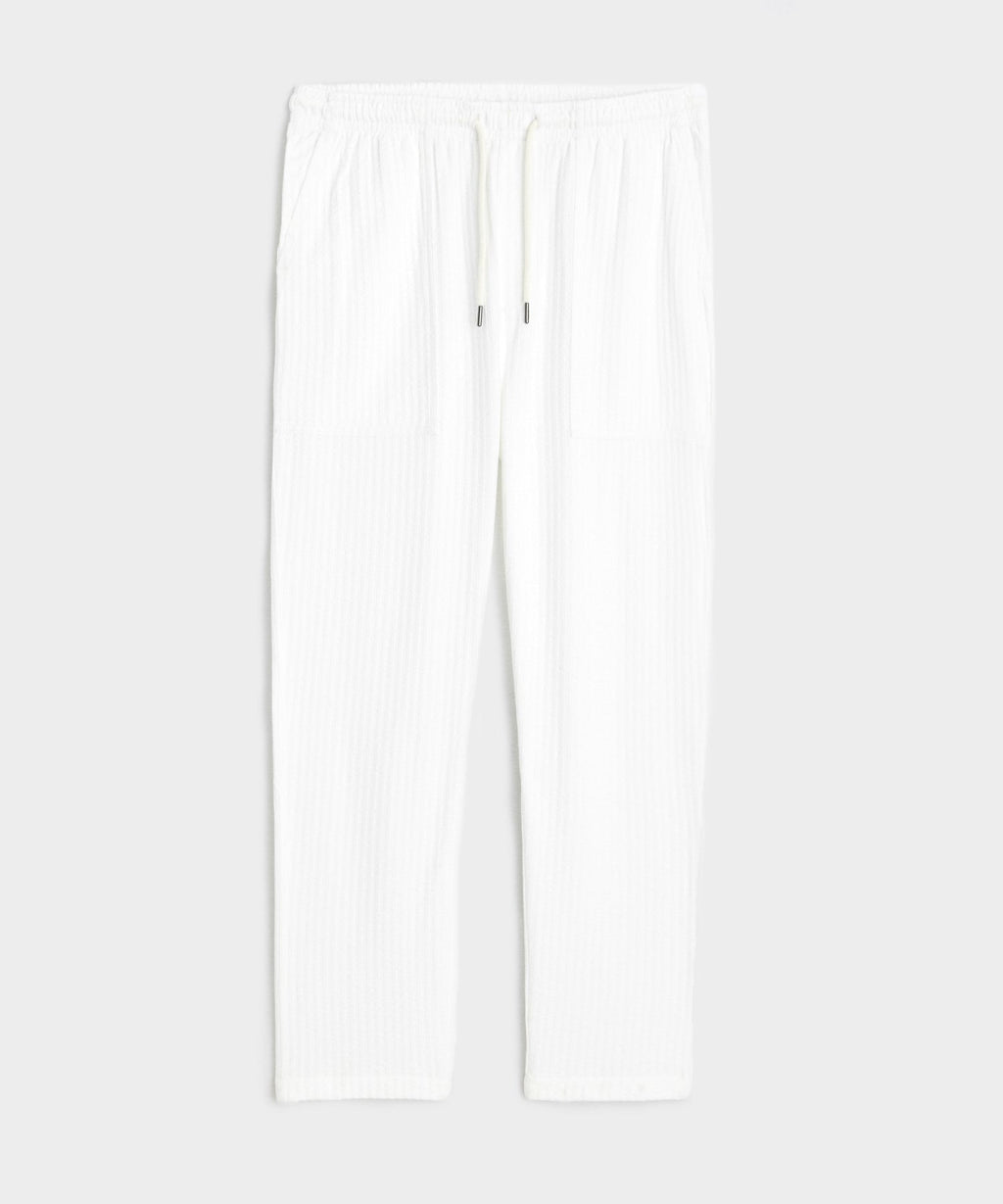 Knit Seersucker Pant in New White