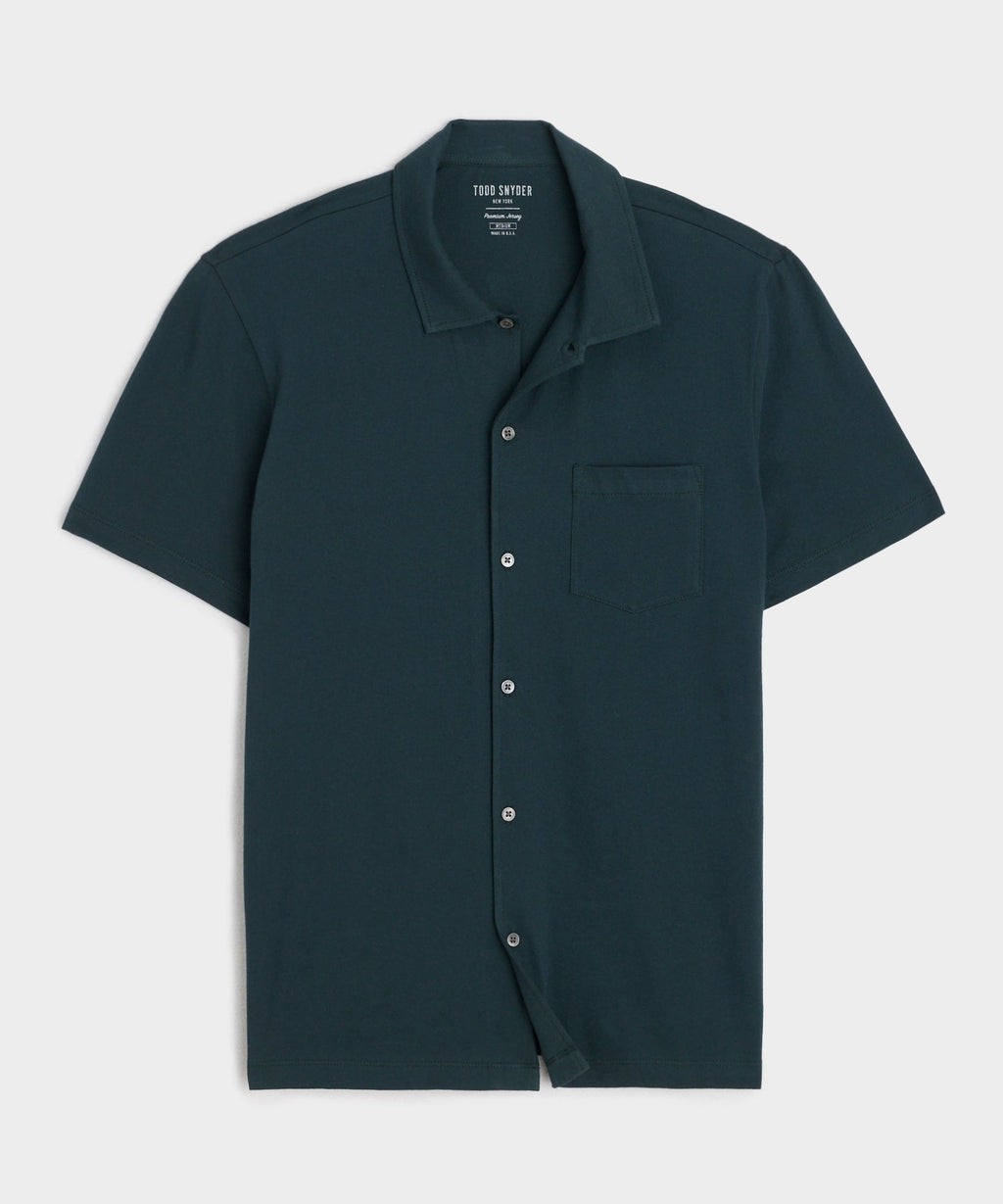Made in L.A. Jersey Full-Placket Polo