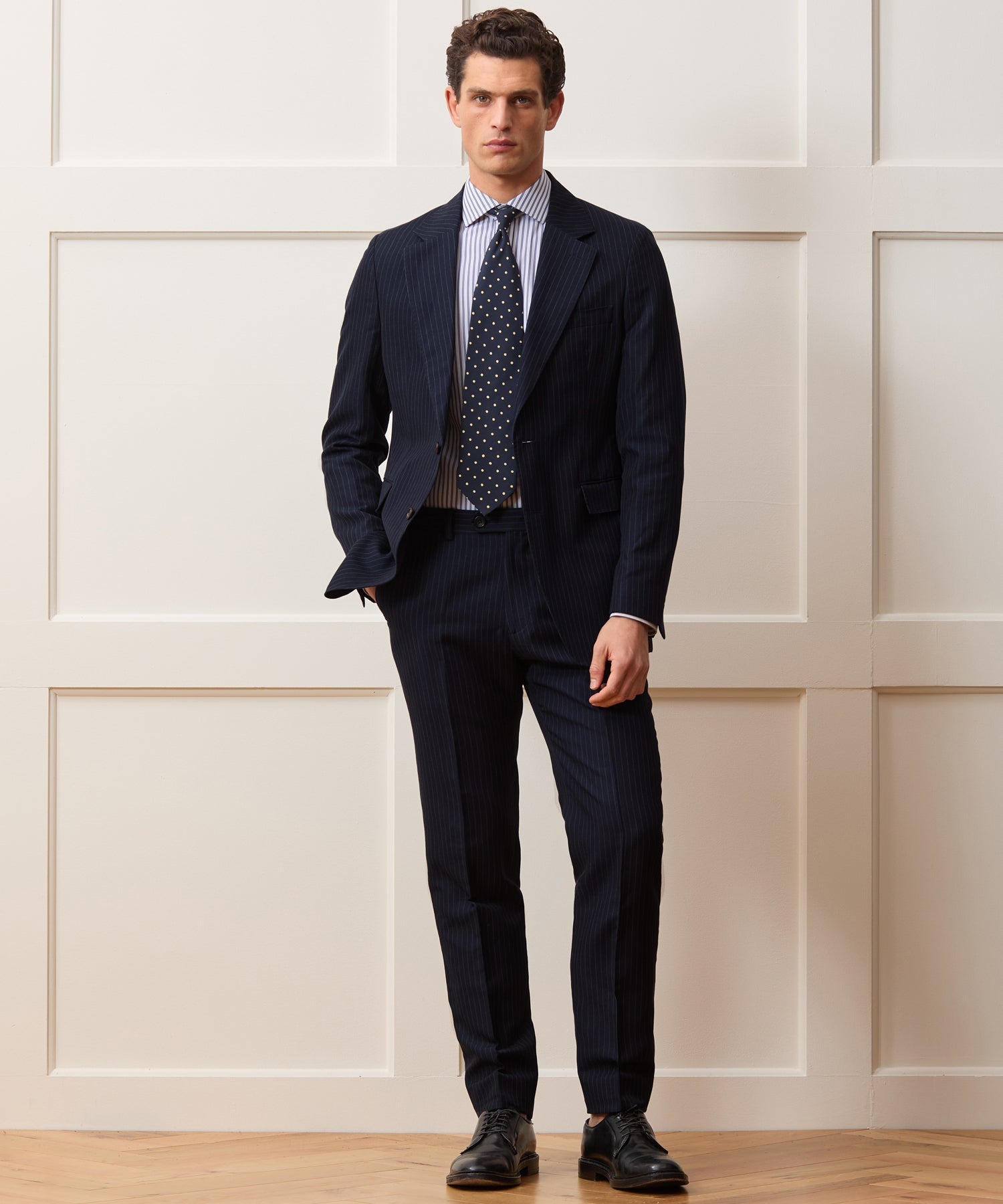 Italian Cotton-Linen Pinstripe Sutton Trouser