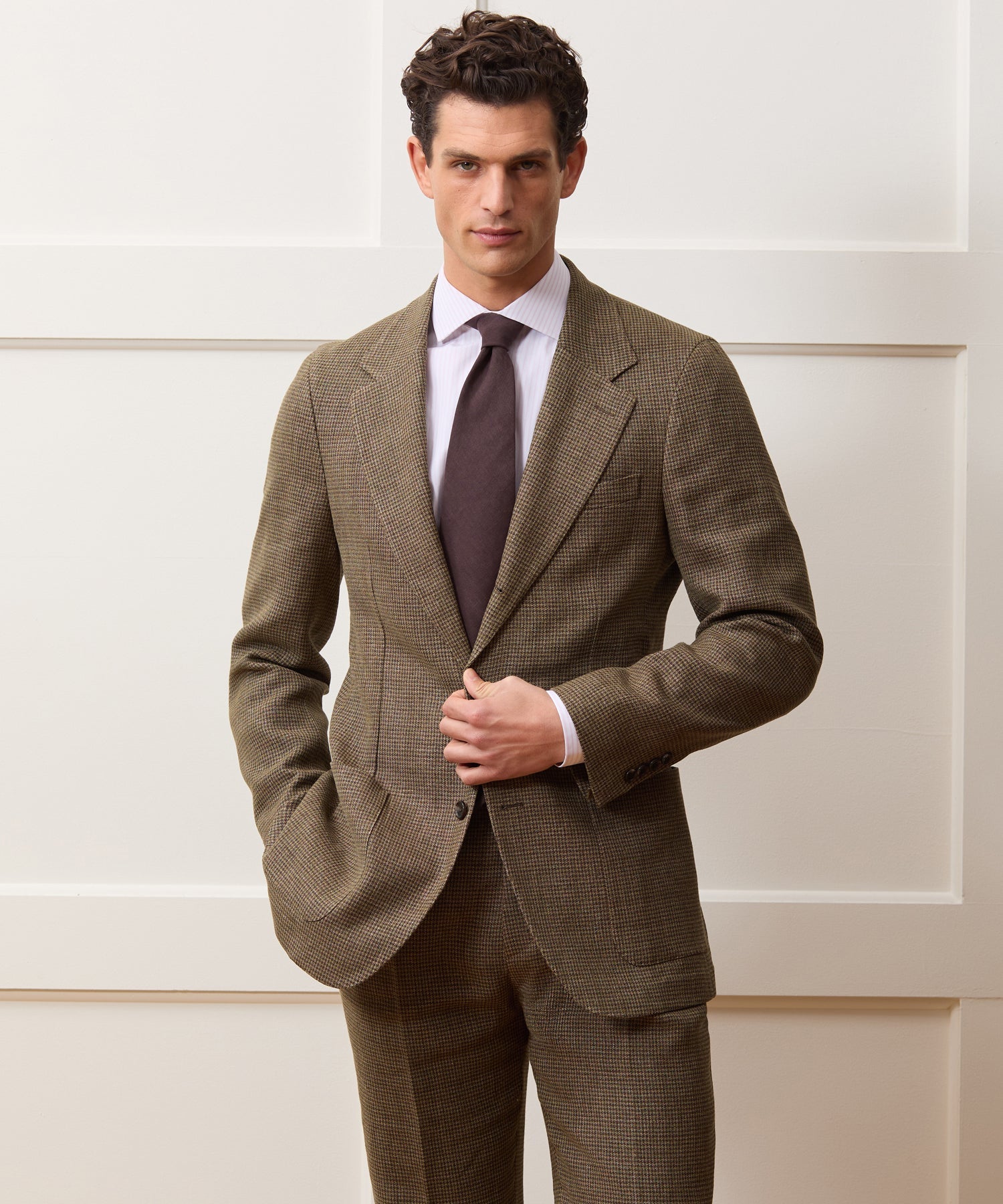 Italian Linen Houndstooth Madison Jacket