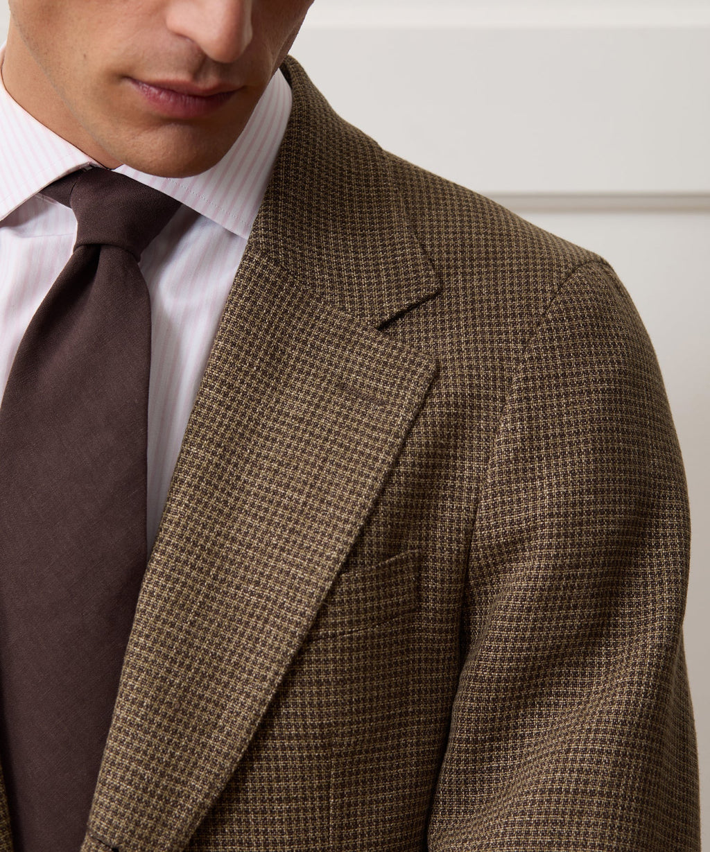 Italian Linen Houndstooth Madison Jacket