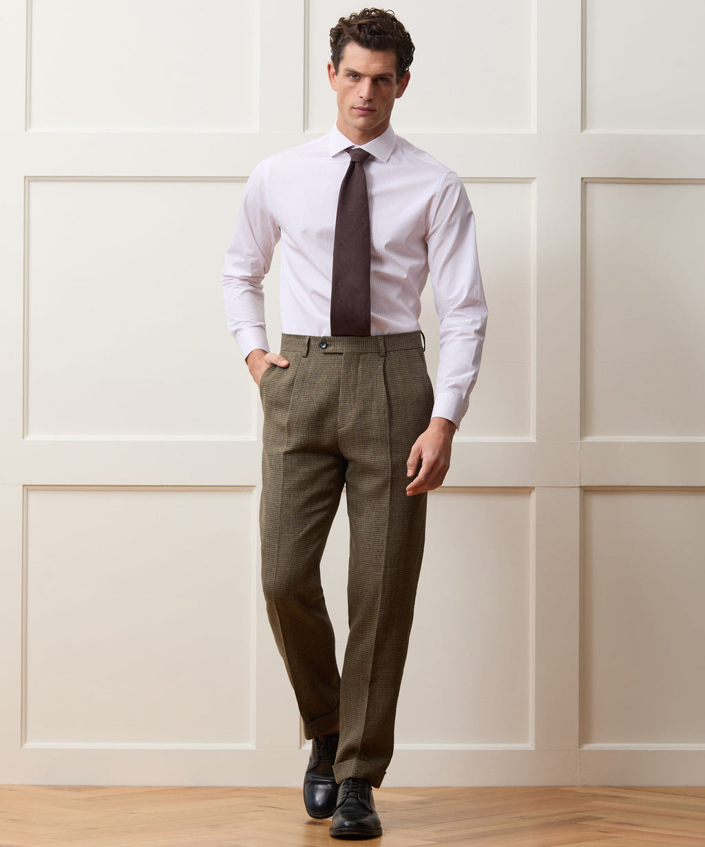 Italian Linen Houndstooth Madison Trouser