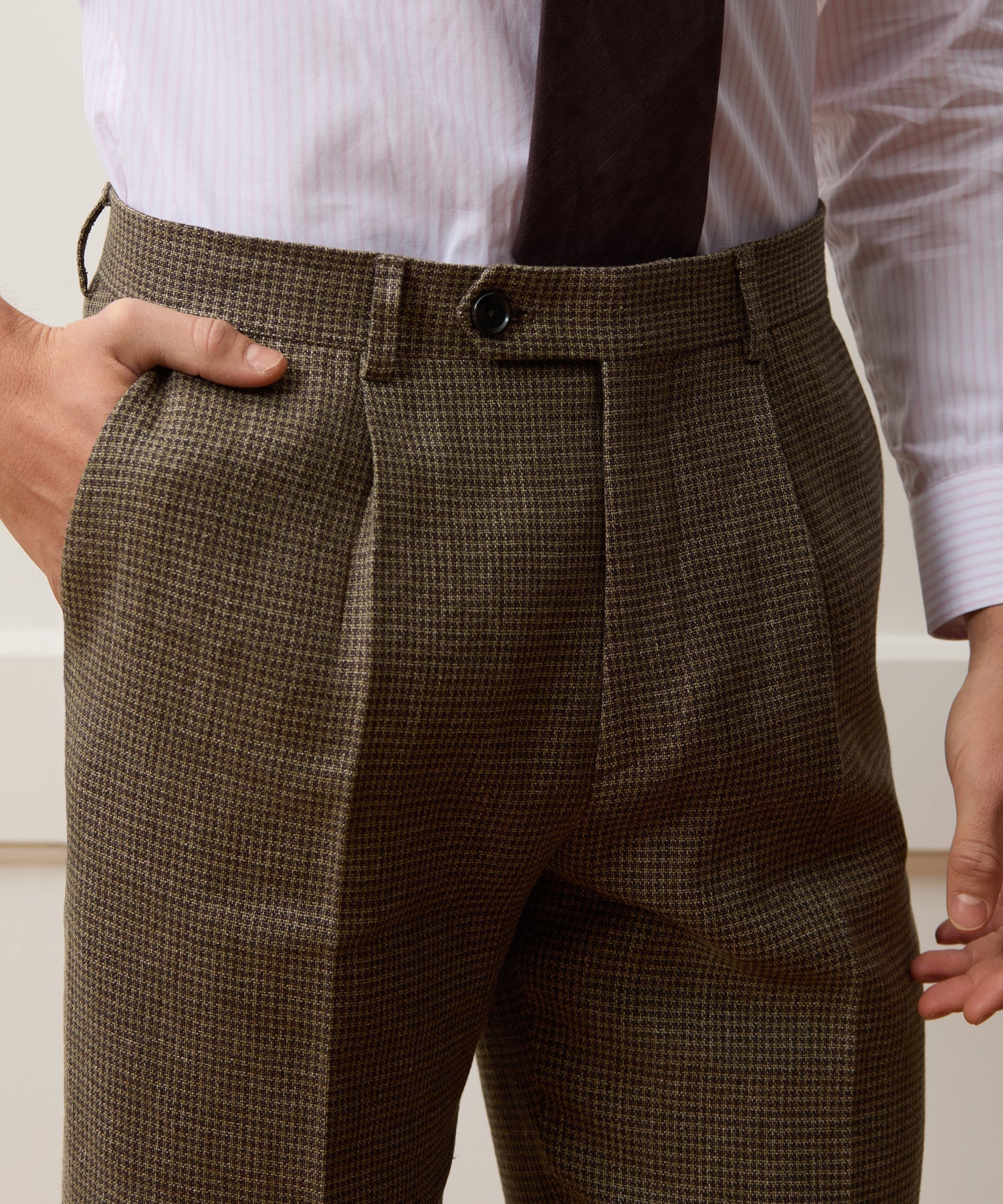 Italian Linen Houndstooth Madison Trouser