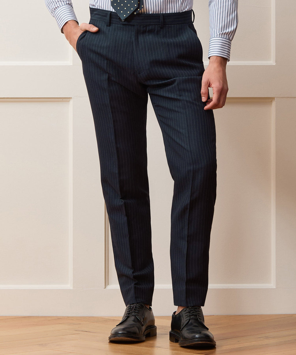 Italian Cotton-Linen Pinstripe Sutton Trouser
