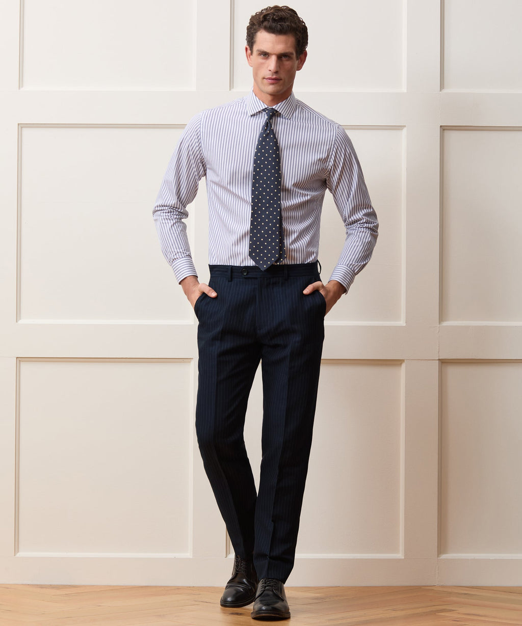 Italian Cotton-Linen Pinstripe Sutton Trouser
