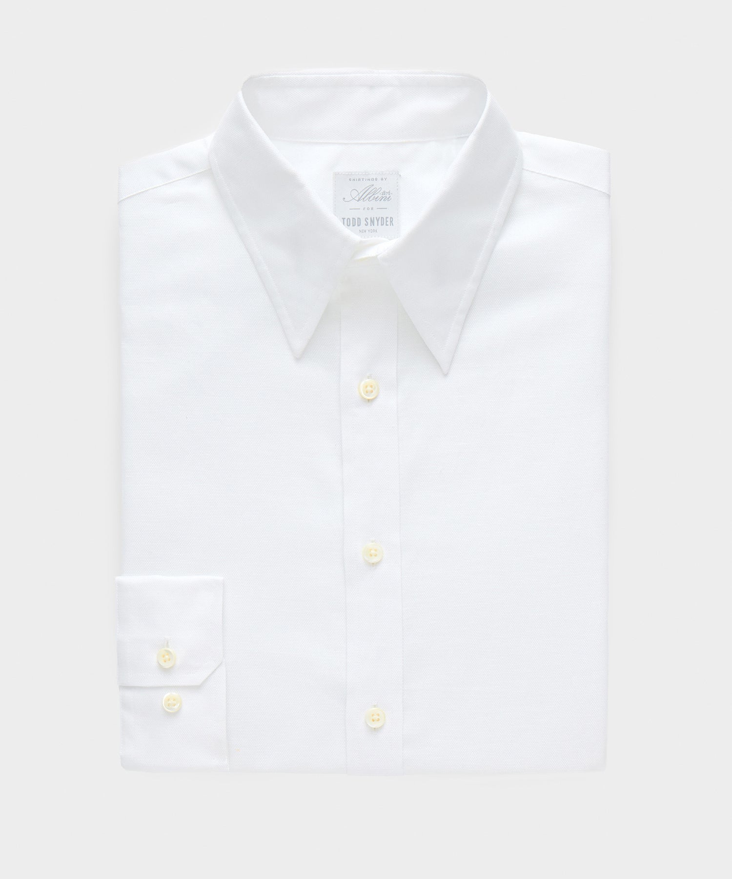 Italian Cotton-Linen Long Point Collar Dress Shirt