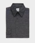 Italian Cotton-Linen Long Point Collar Dress Shirt
