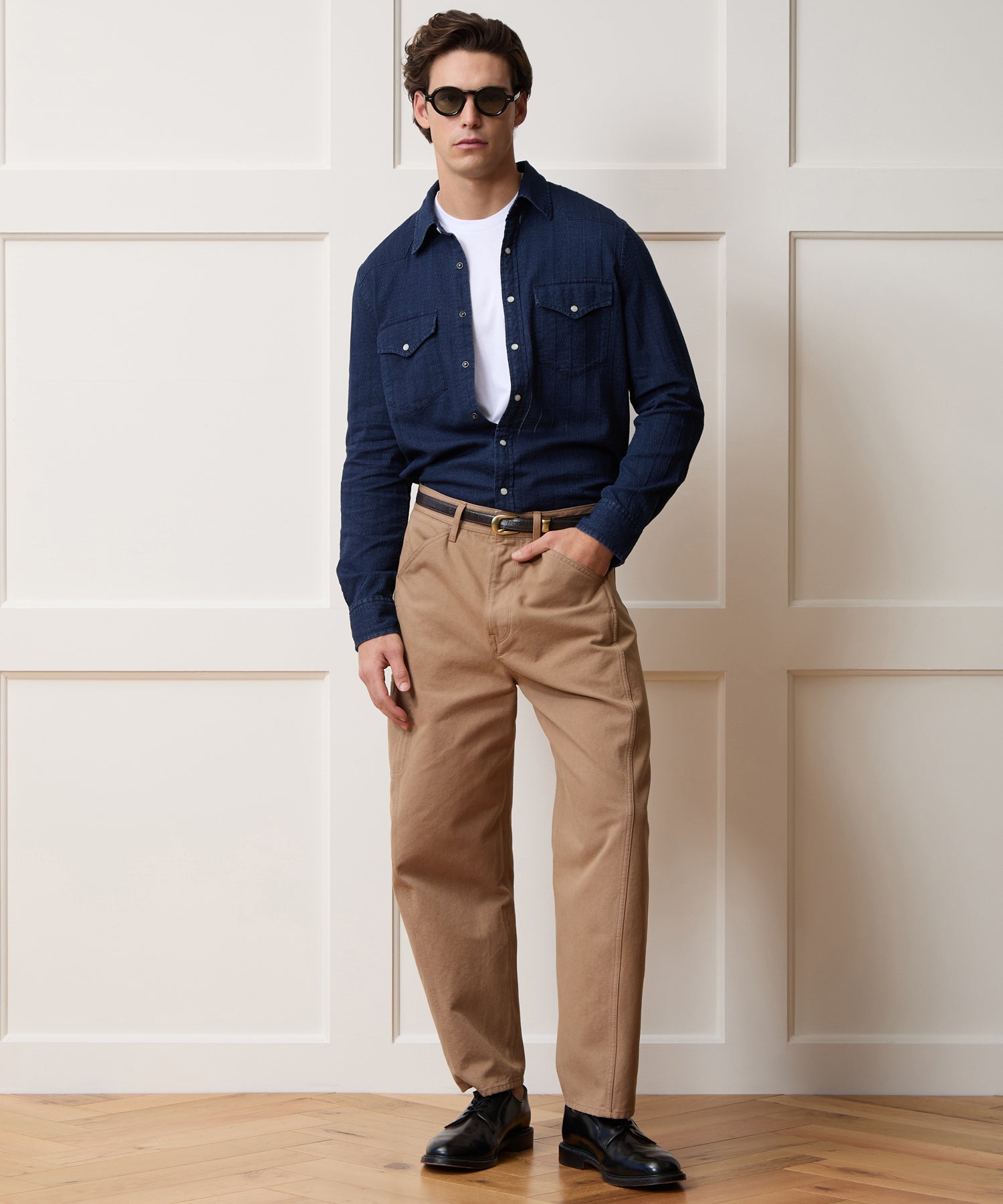 Denim Jacquard Western Shirt