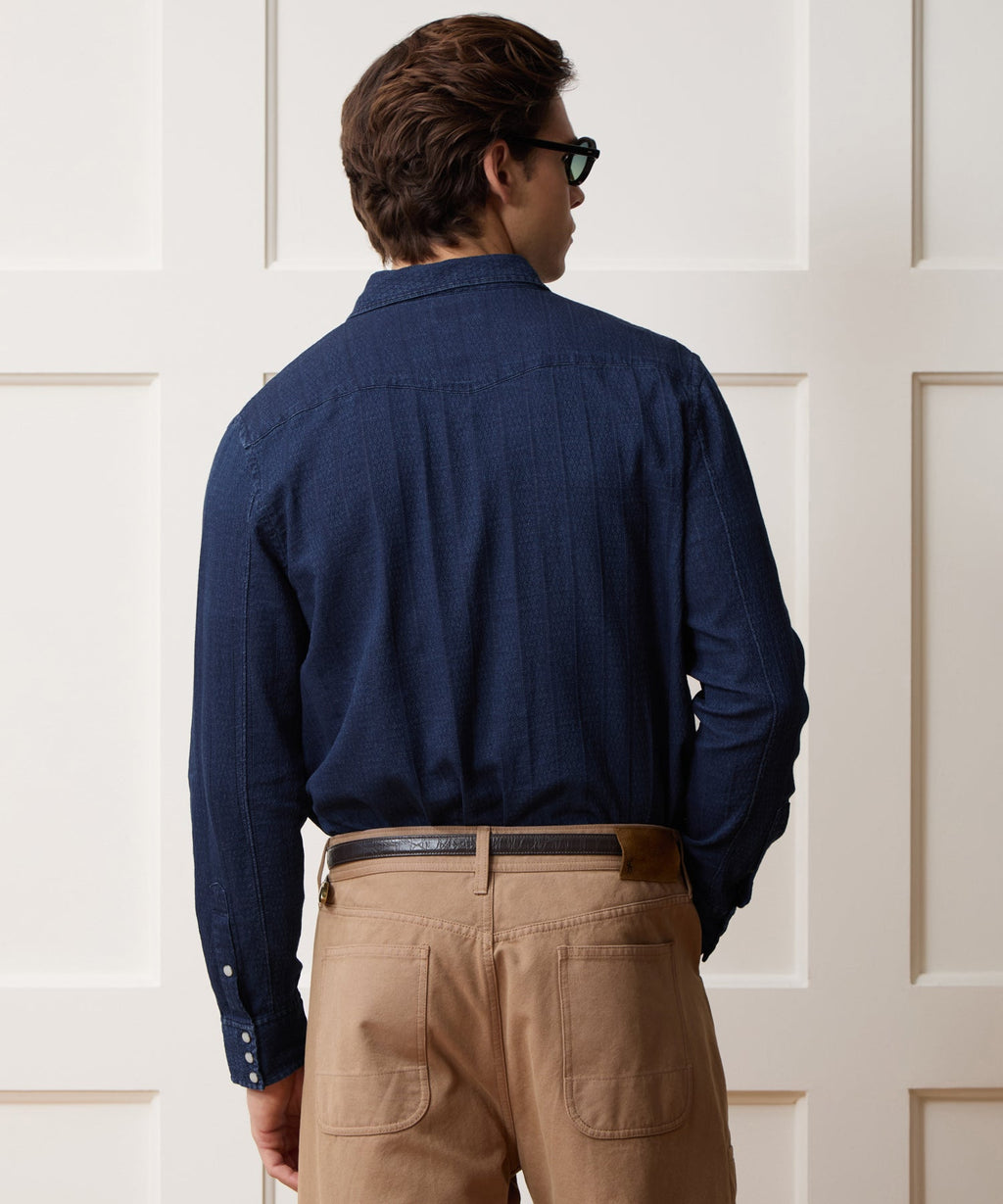 Denim Jacquard Western Shirt