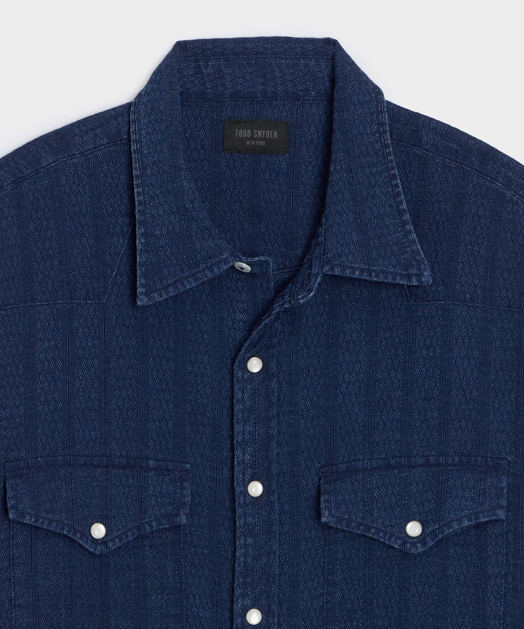 Denim Jacquard Western Shirt