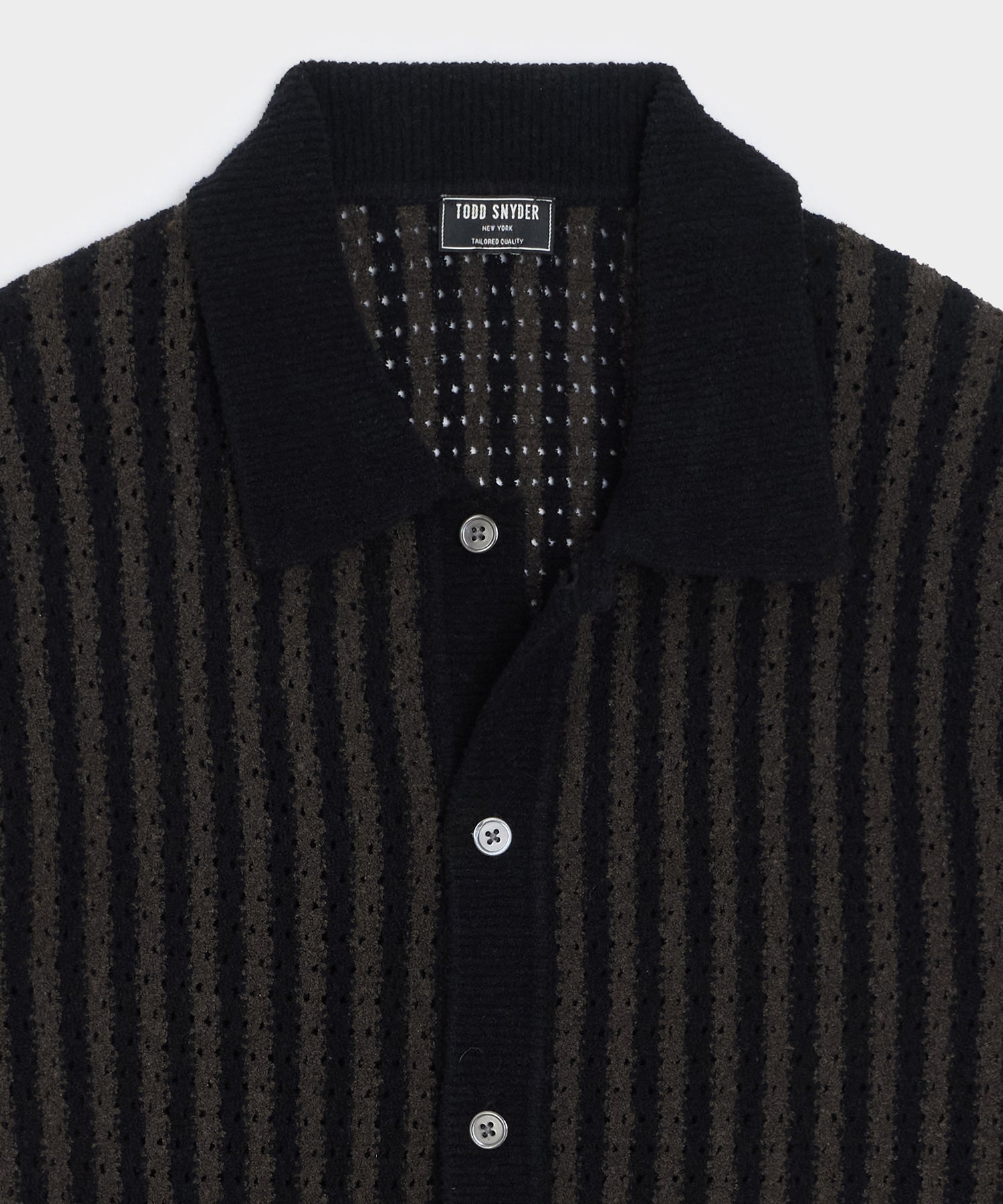 Striped Boucle Sweater Polo