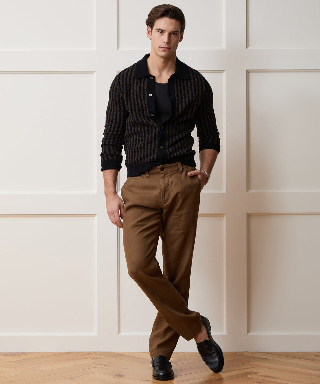 Striped Boucle Sweater Polo