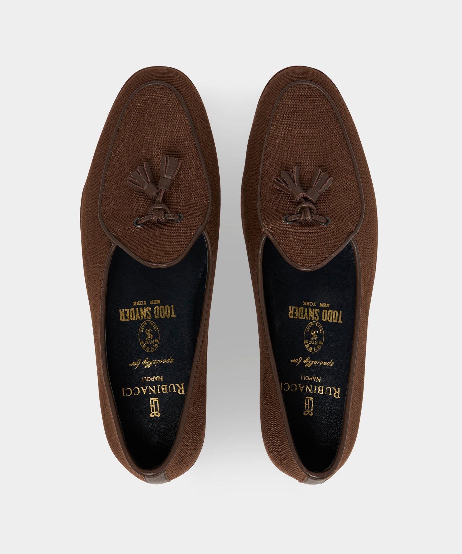 Rubinacci Marphy Woven Linen Tassel Loafer