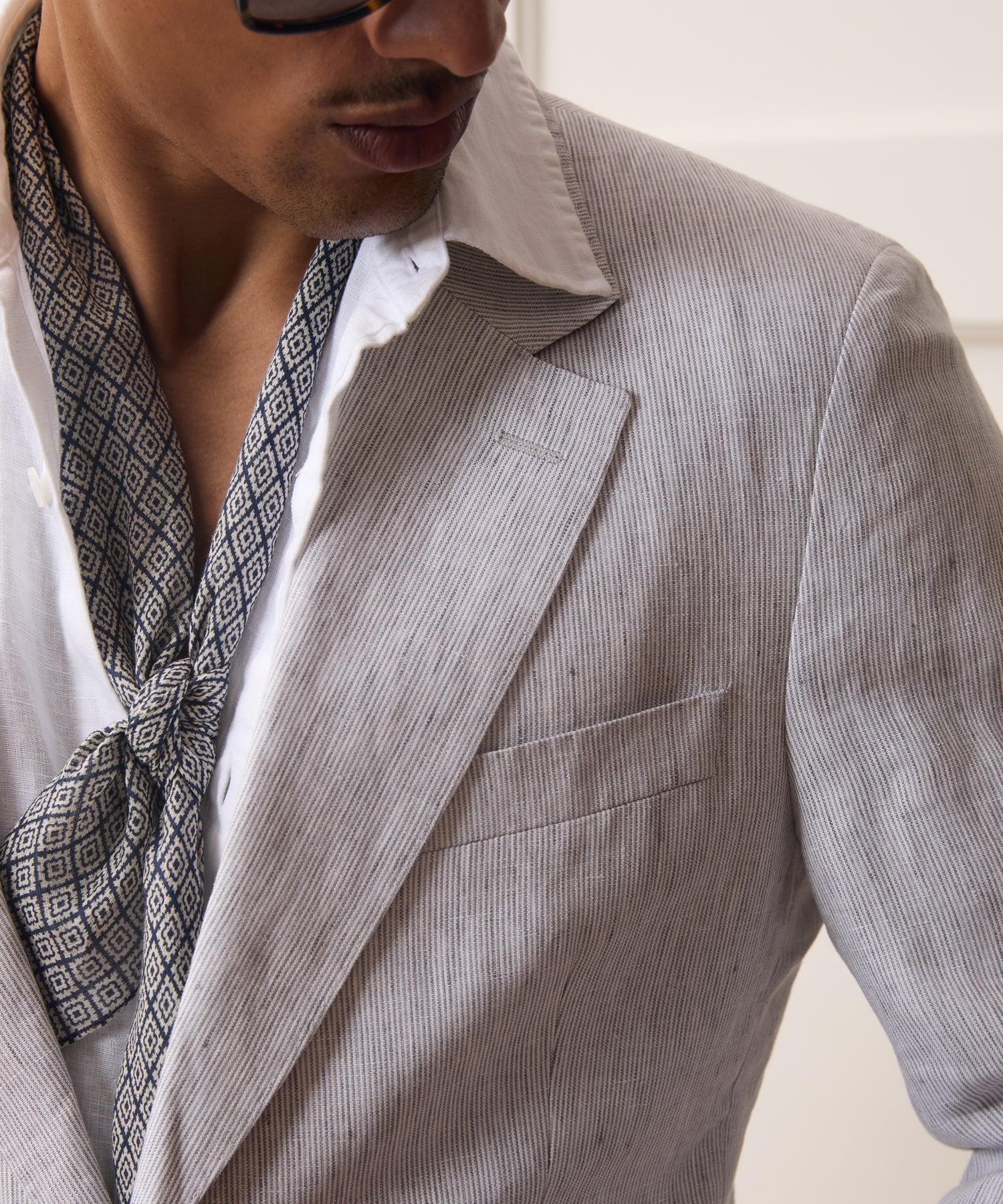 Italian Striped Linen Sutton Jacket