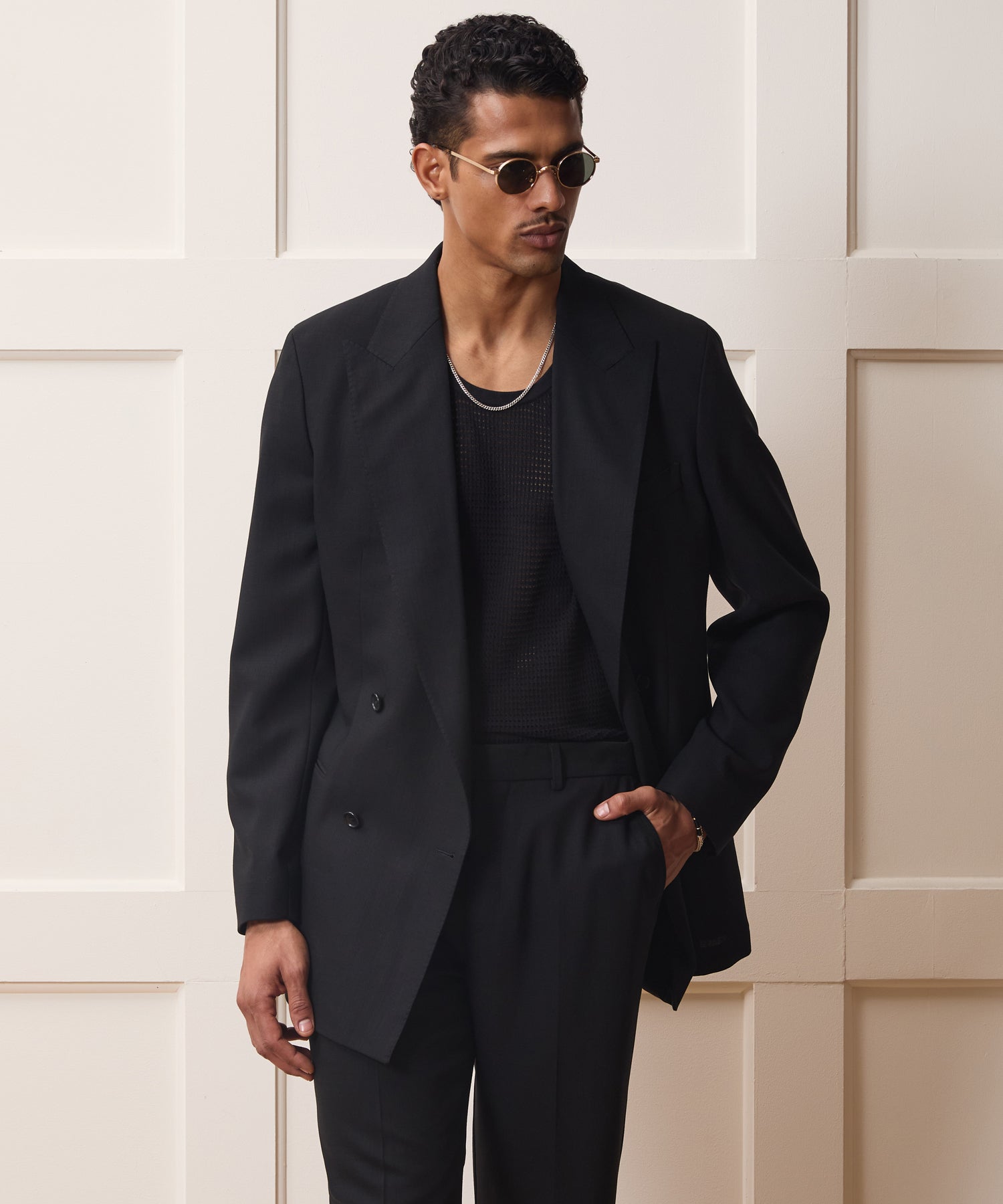 Italian Wool Double-Breasted Hollywood Jacket
