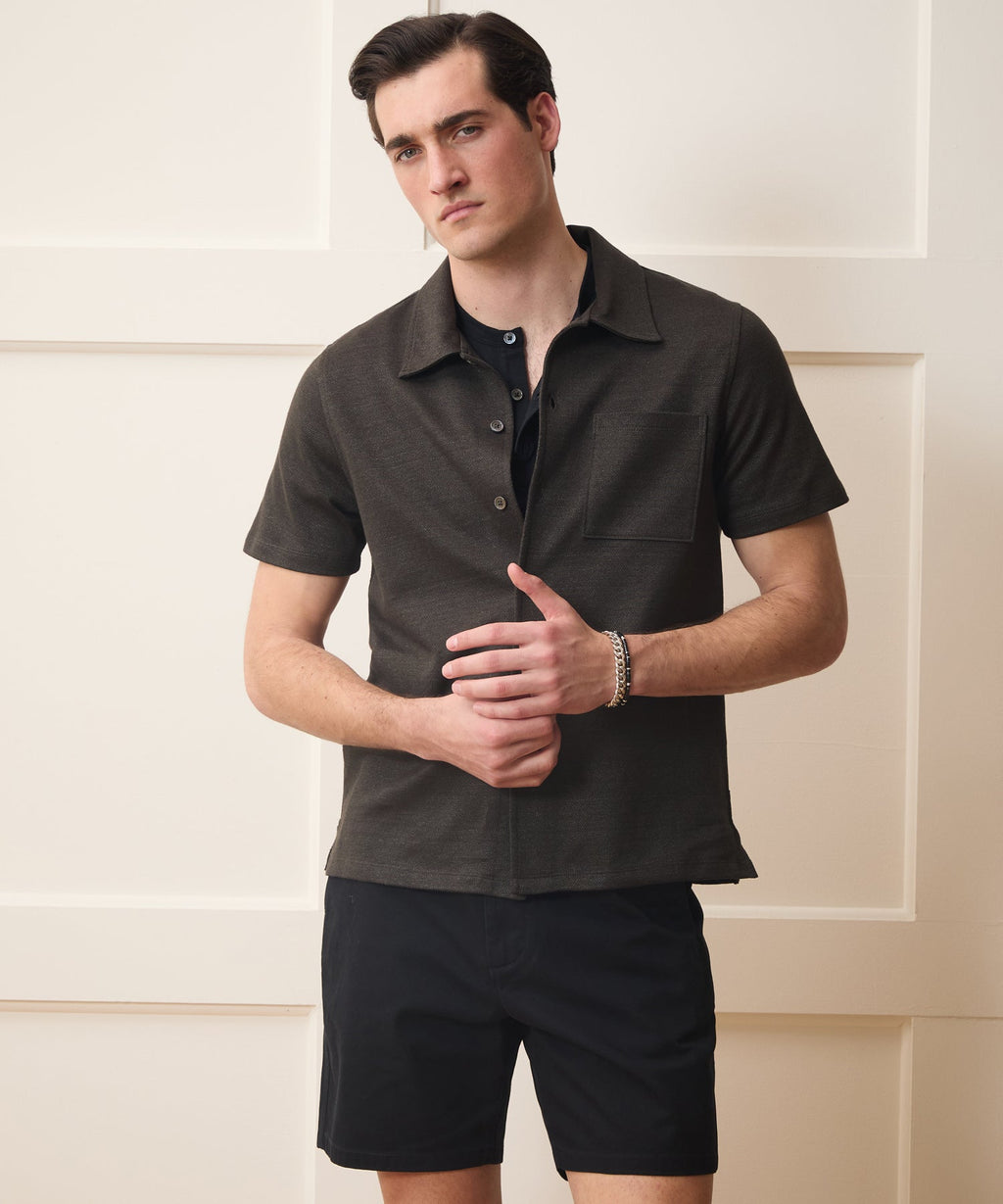 Italian Linen-Cotton Knit Shirt