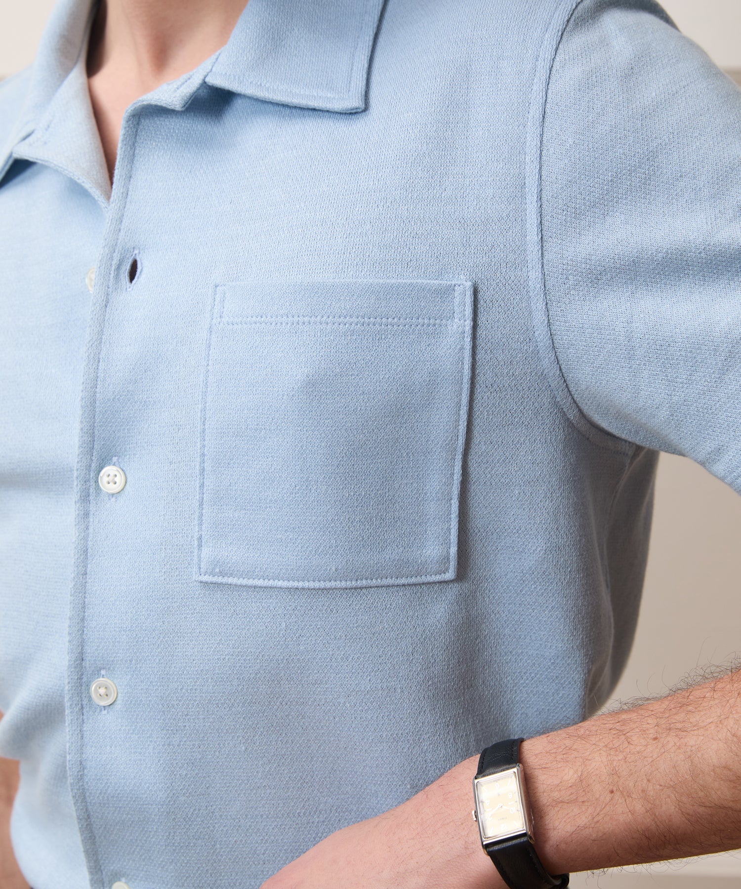 Italian Linen-Cotton Knit Shirt
