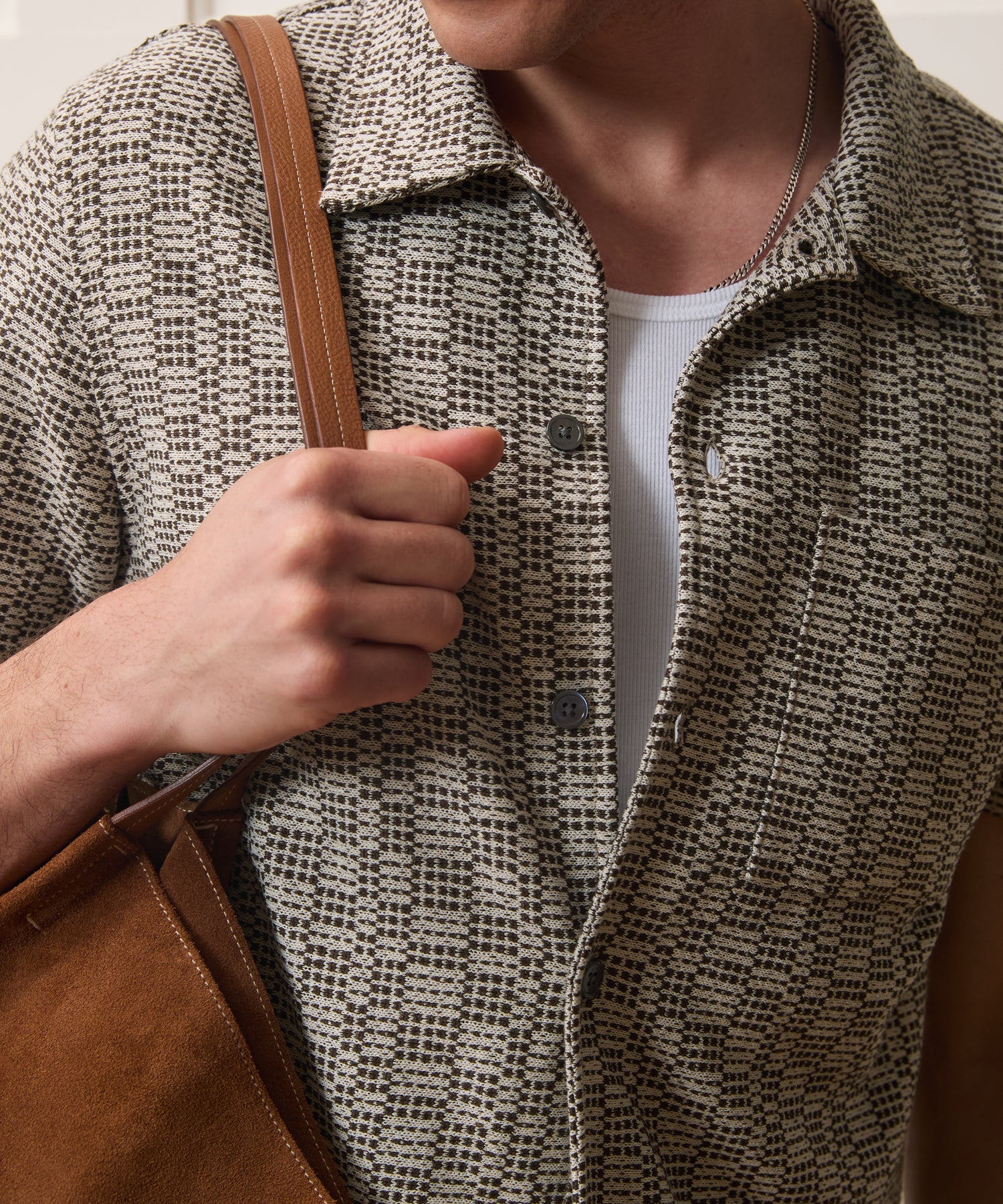Italian Crosshatch Knit Shirt
