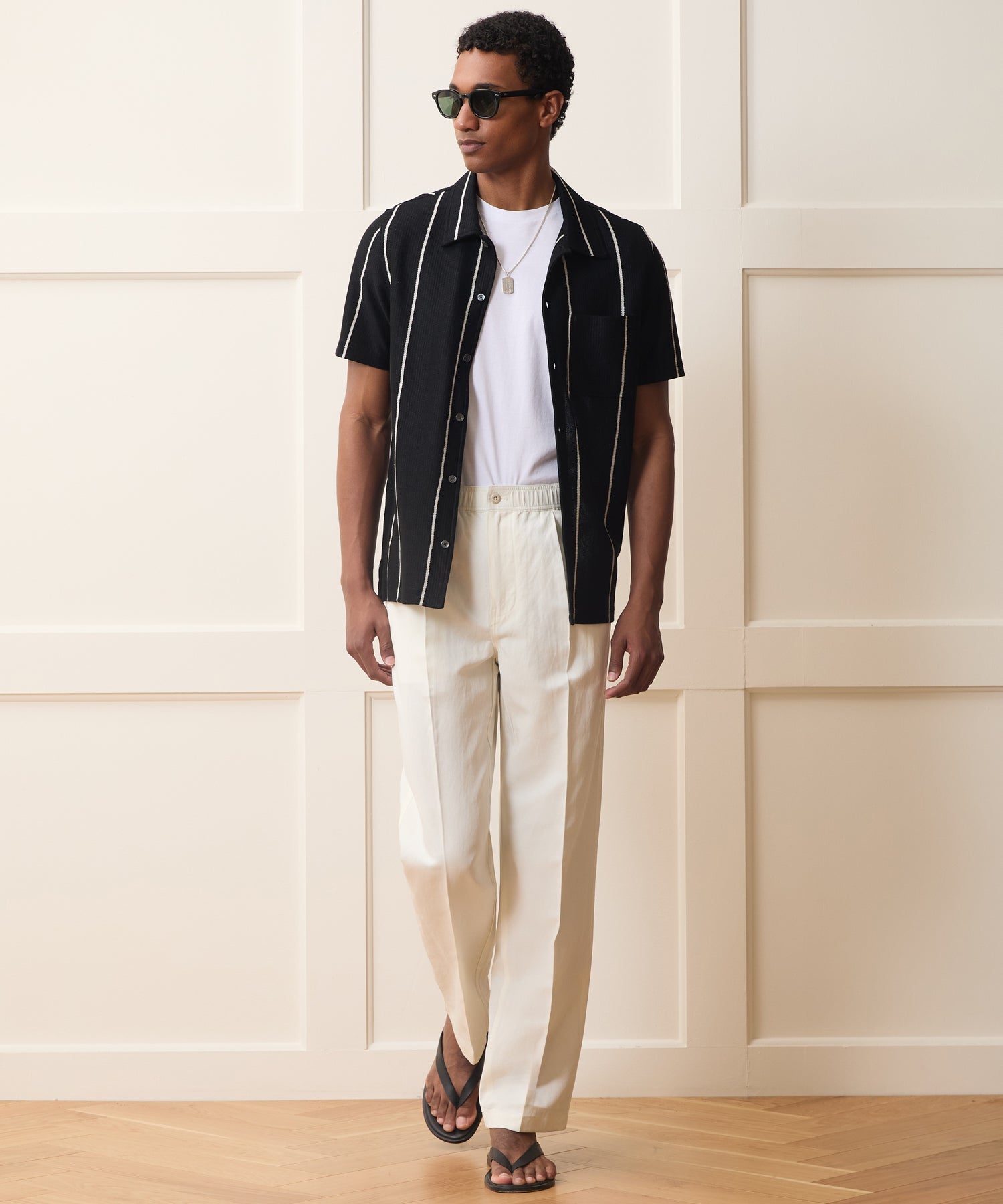 Linen-Cotton Knit Shirt