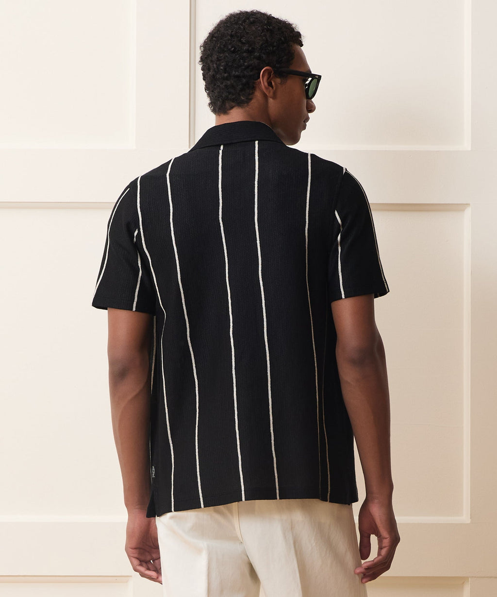 Linen-Cotton Knit Shirt