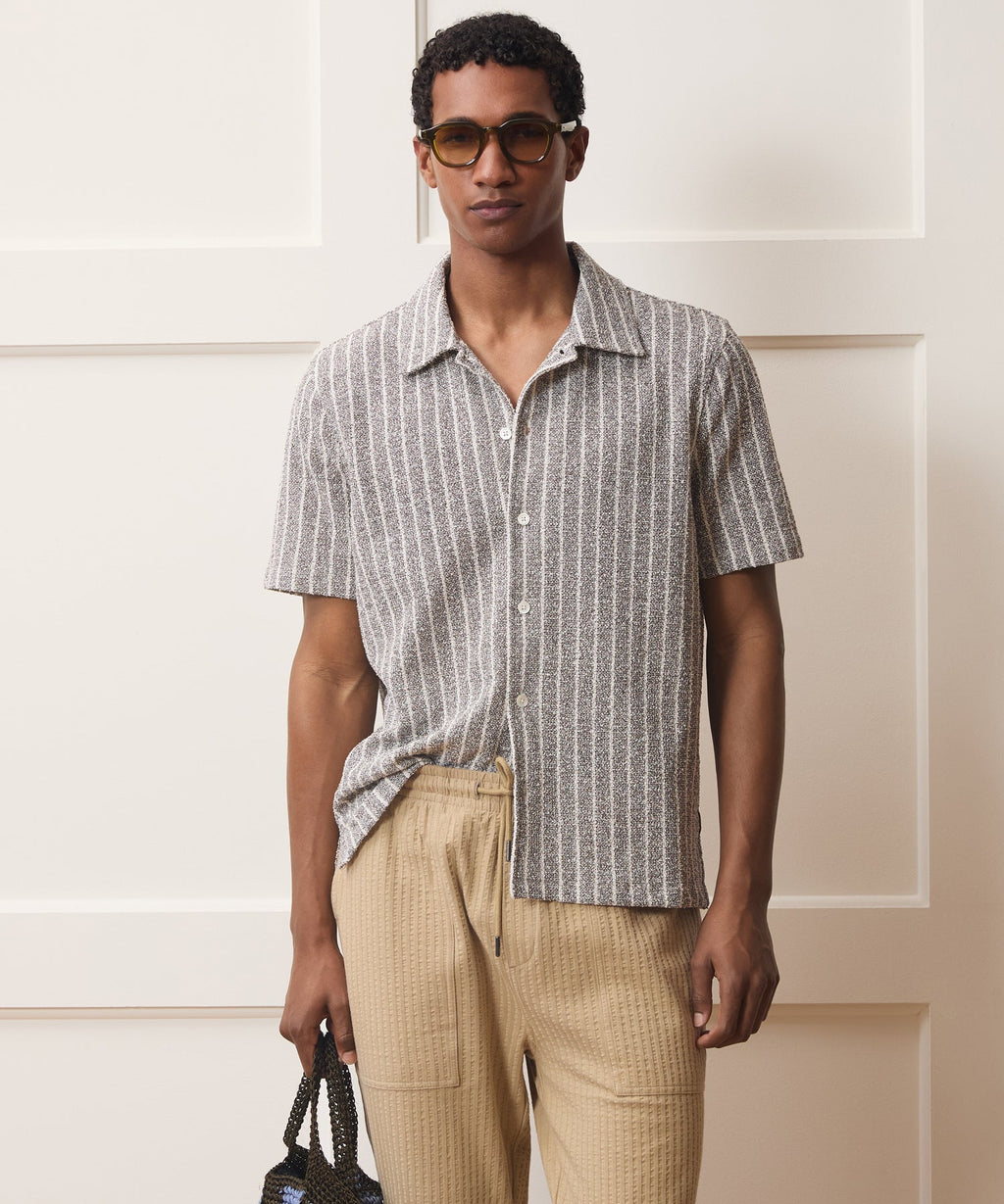 Italian Bouclé Knit Cabana Shirt