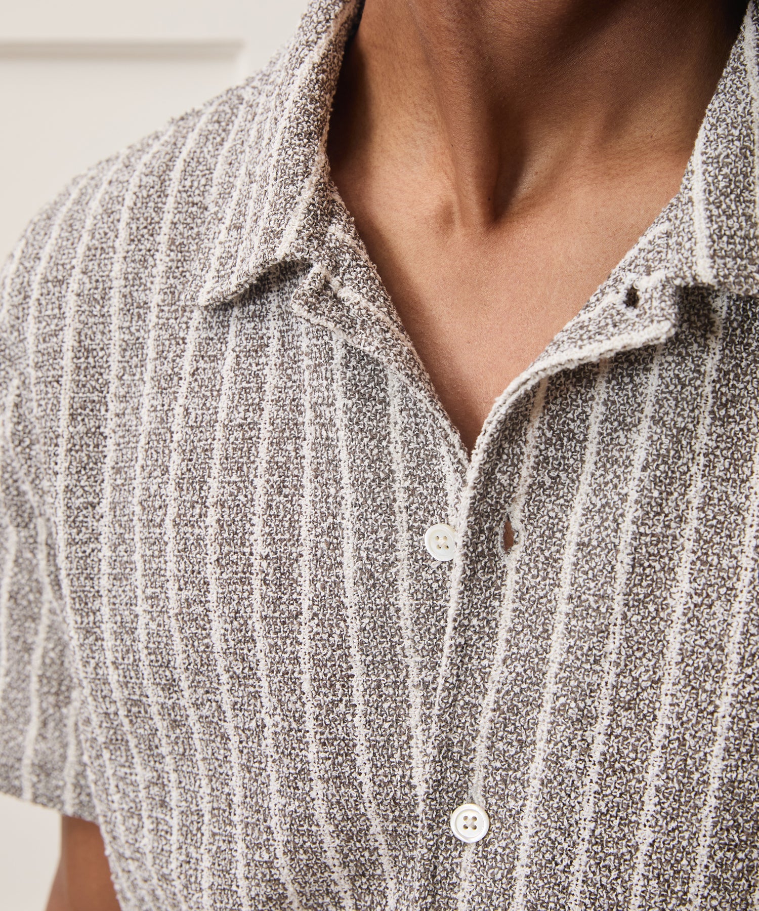 Italian Bouclé Knit Cabana Shirt