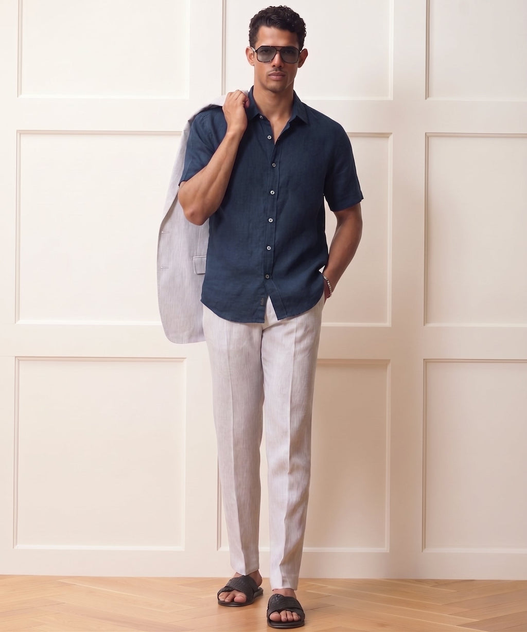 Irish Linen Point Collar Shirt