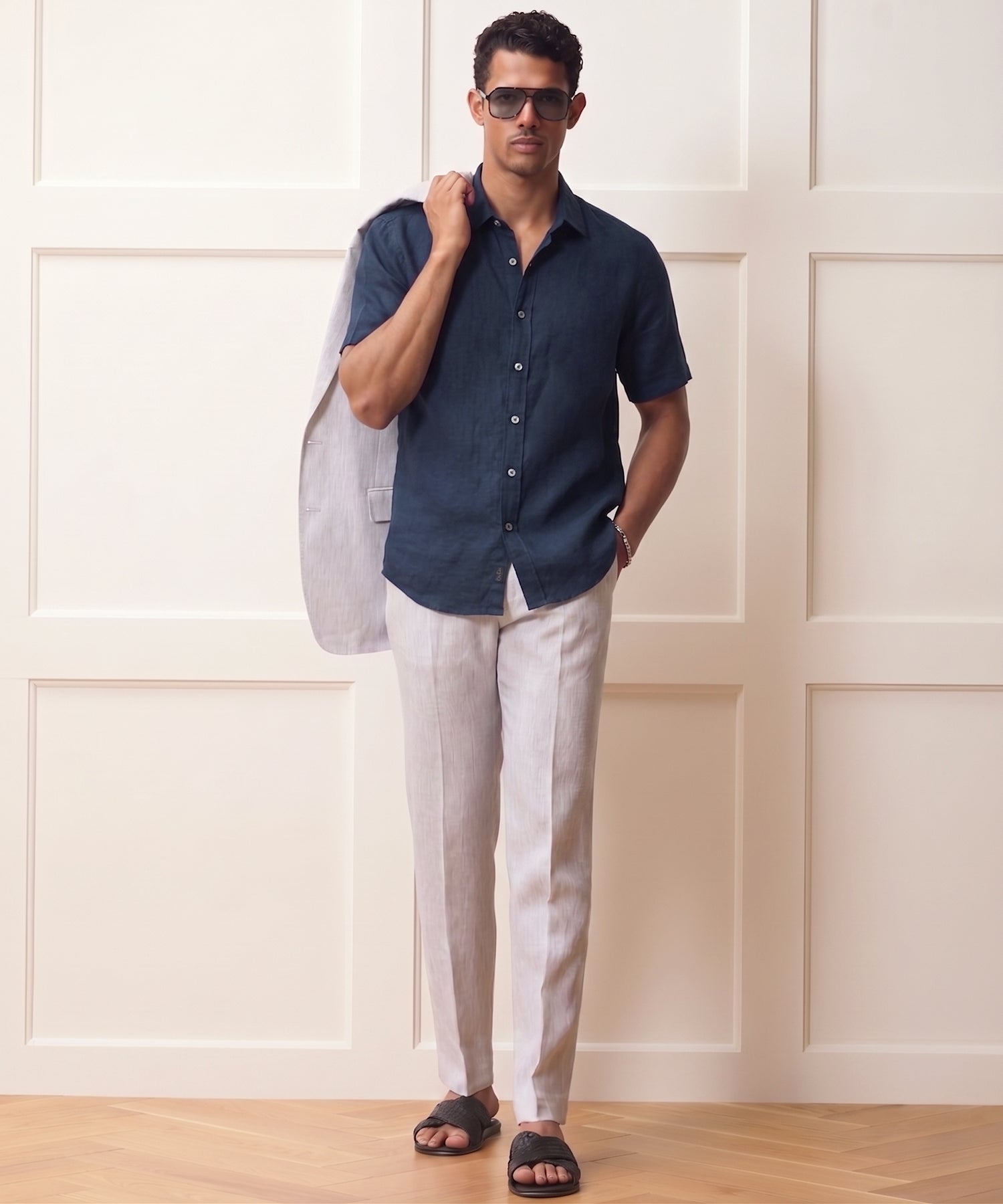 Irish Linen Point Collar Shirt